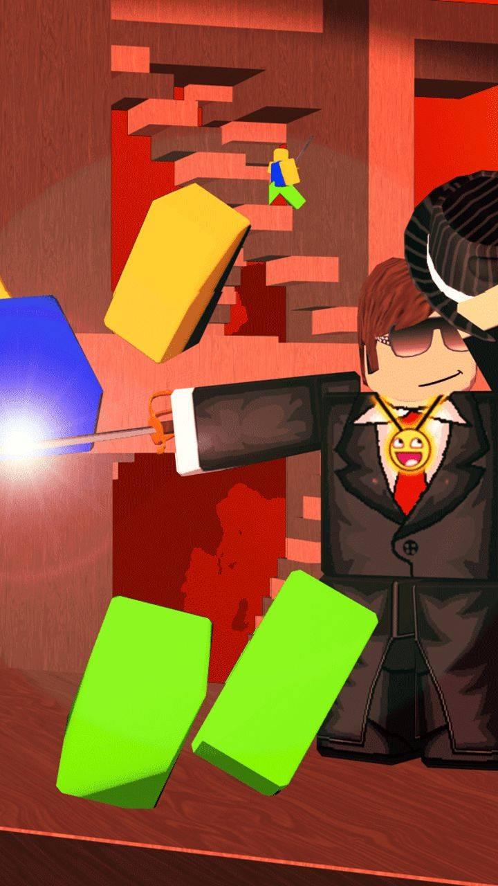 Red Minecraft Character Holding A Gun To His Face Background, Picture Of  Roblox Noob, Picture Material, Background Picture Background Image And  Wallpaper for Free Download
