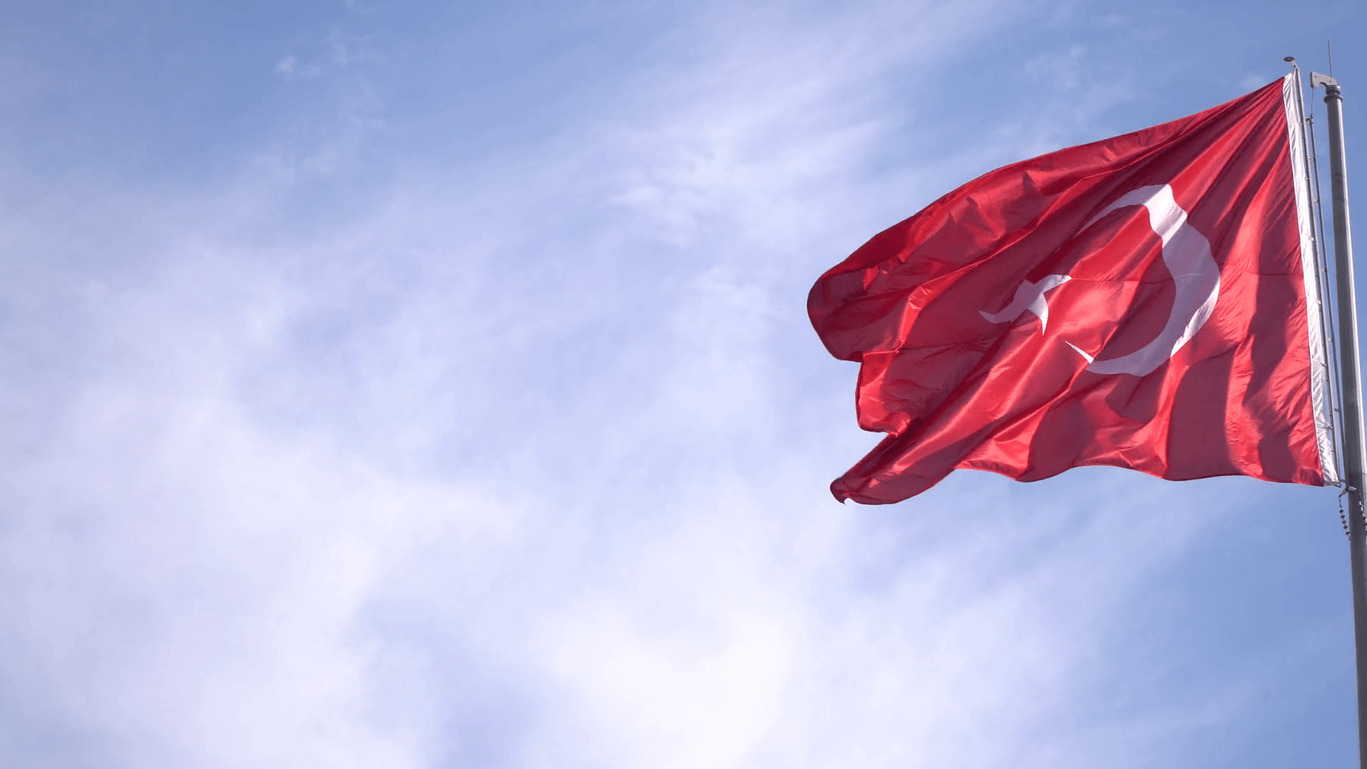 Turkish flag waving in Bodrum Stock Video Footage