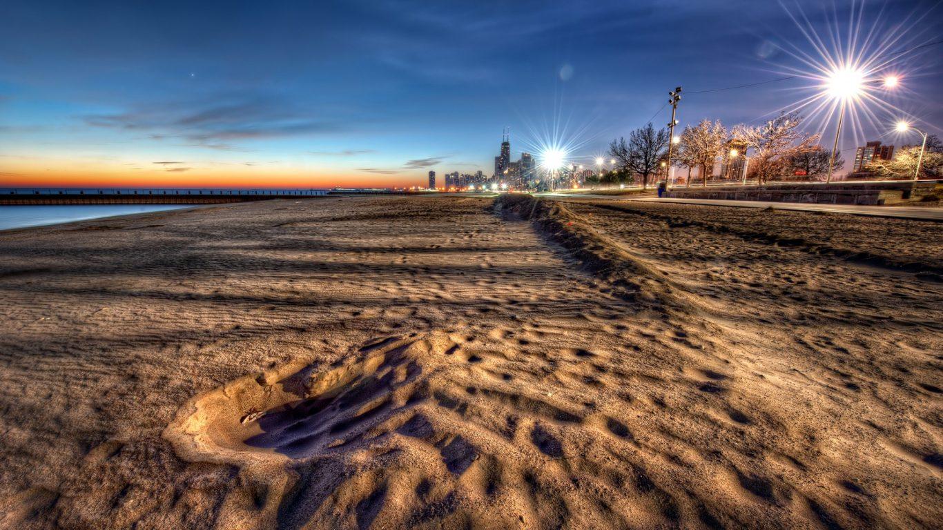 Beach: Atlantic City Beach Water Sand Waves Exotic HD Wallpaper