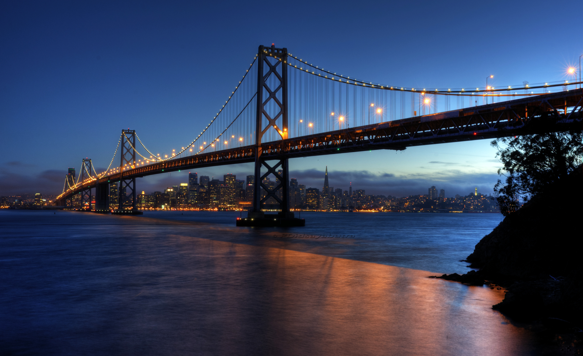 Oakland Bay San Francisco Sunset Bridge Desktop Wallpaper
