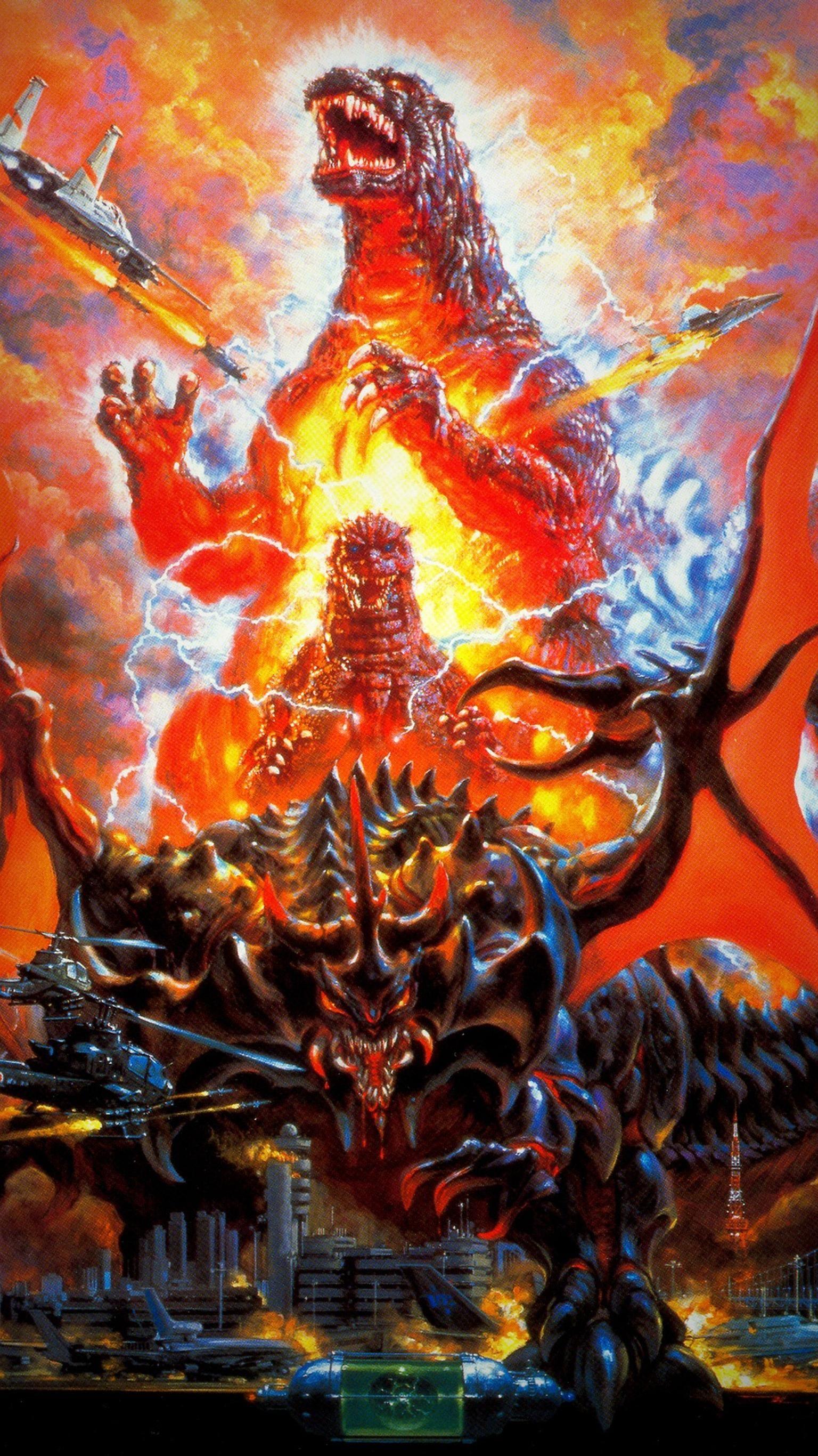 Godzilla vs. Destoroyah (1995) Phone Wallpaper. Godzilla