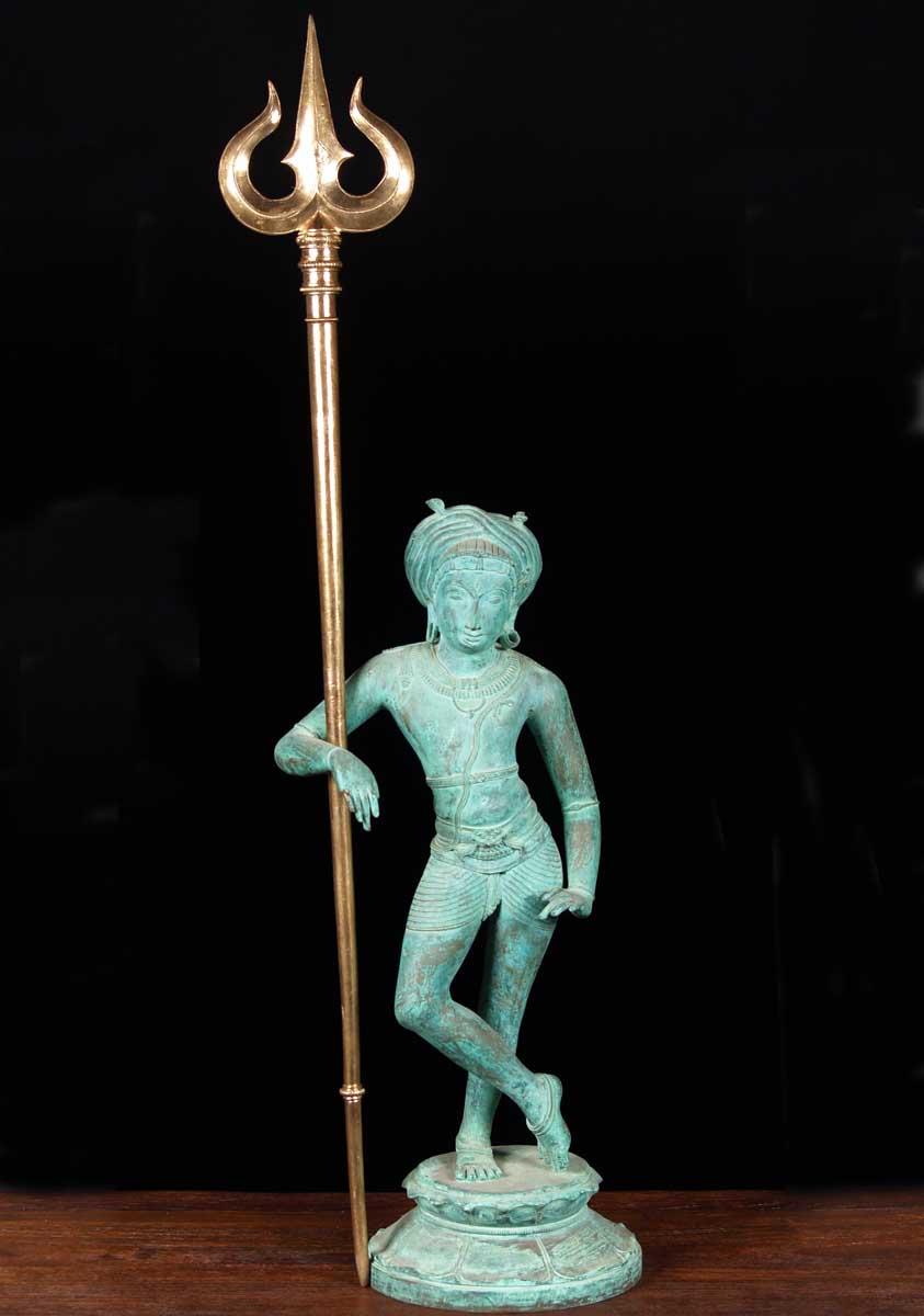 SOLD Bronze Trishul or Trident of Shiva 44 (b22): Hindu Gods