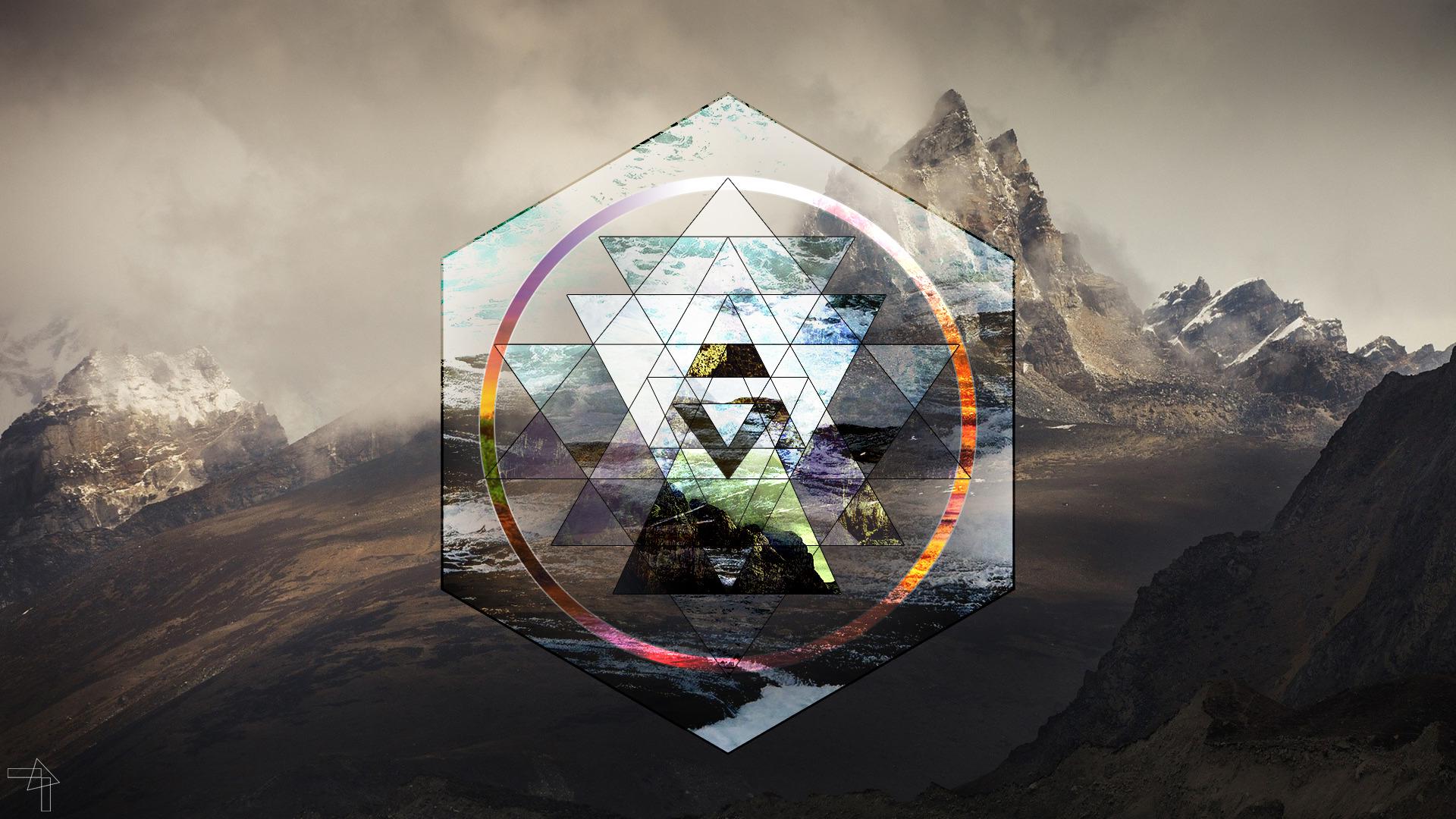 landscape, Polyscape, Hexagon, Triangle, Mountain, Sri