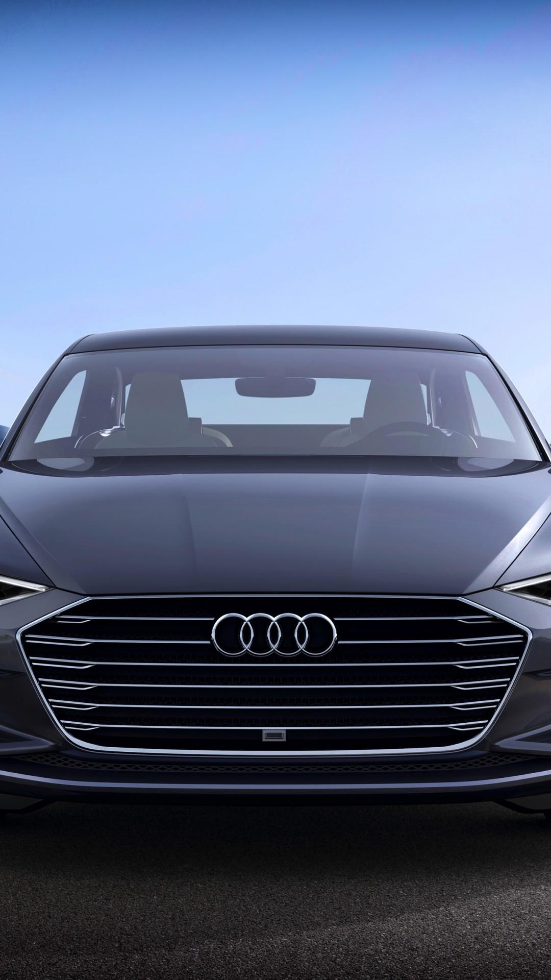 Download 1080x1920 Audi A Prologue, Front View, Silver, Cars