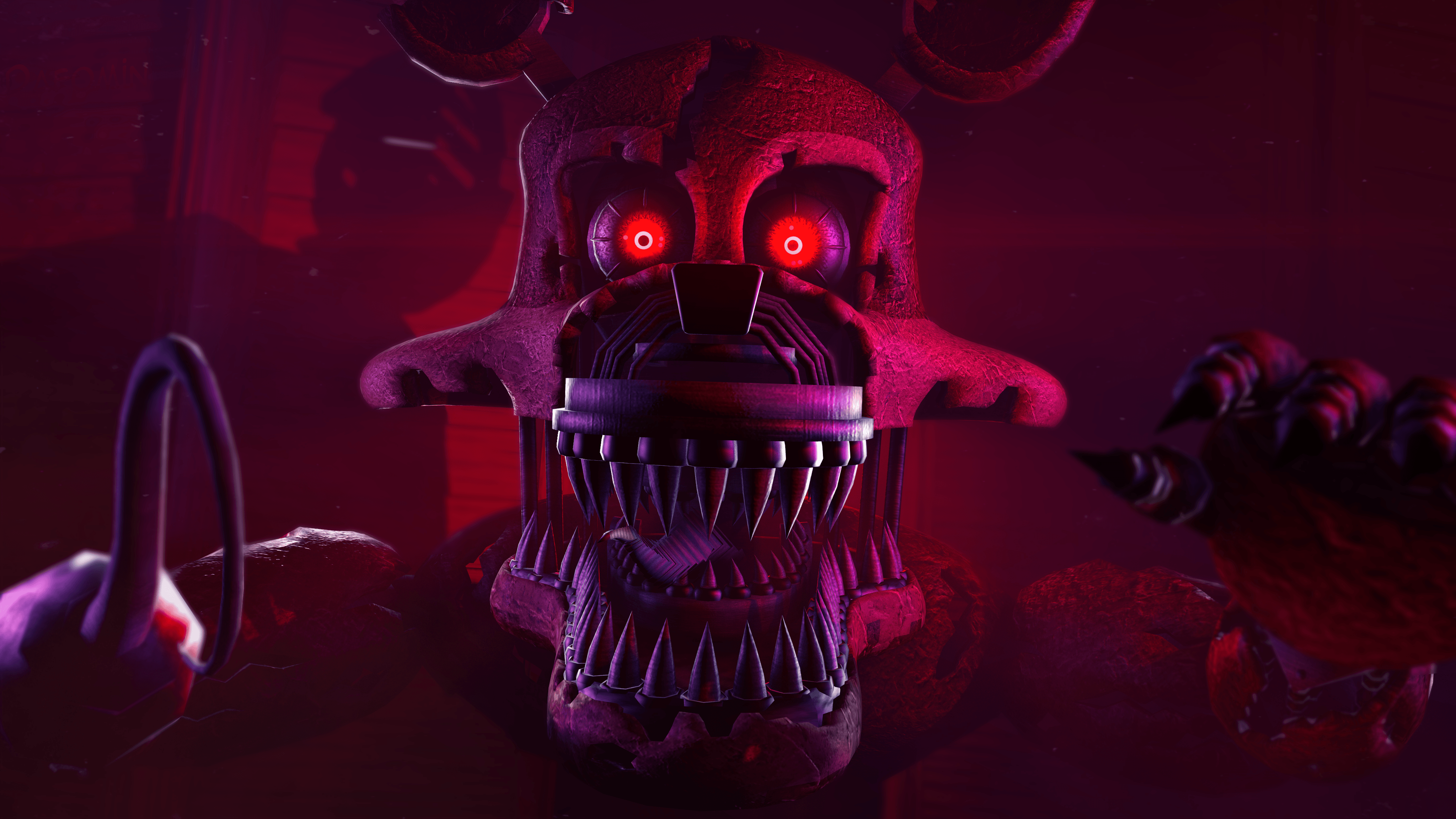 Withered Foxy e Nightmare Foxy Referência SFM papel de parede HD