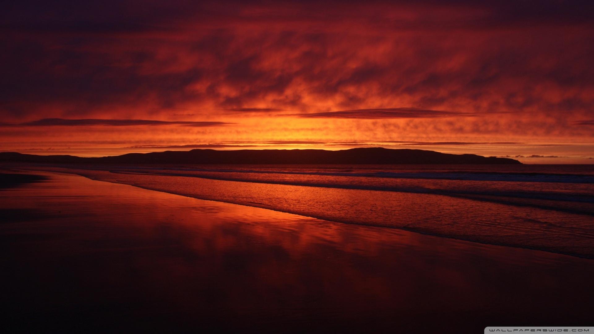 Red Sunset Beach ❤ 4K HD Desktop Wallpaper for 4K Ultra HD TV