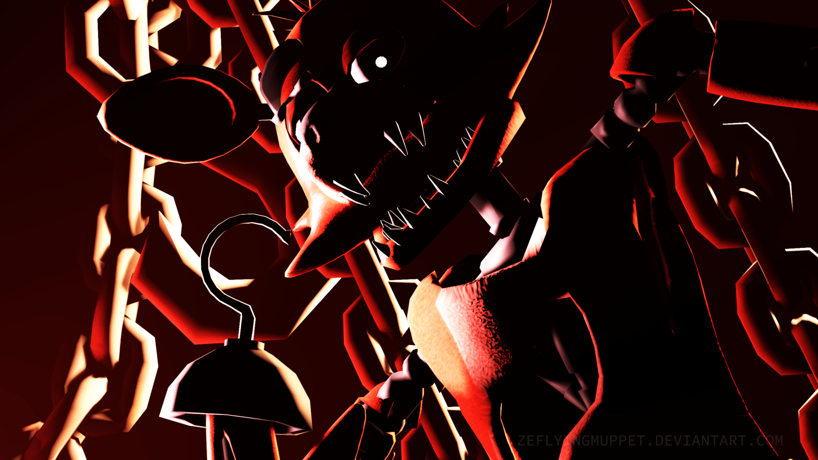 FNAF SFM Nightmare Foxy. Wallpaper 1080p By NiksonYT