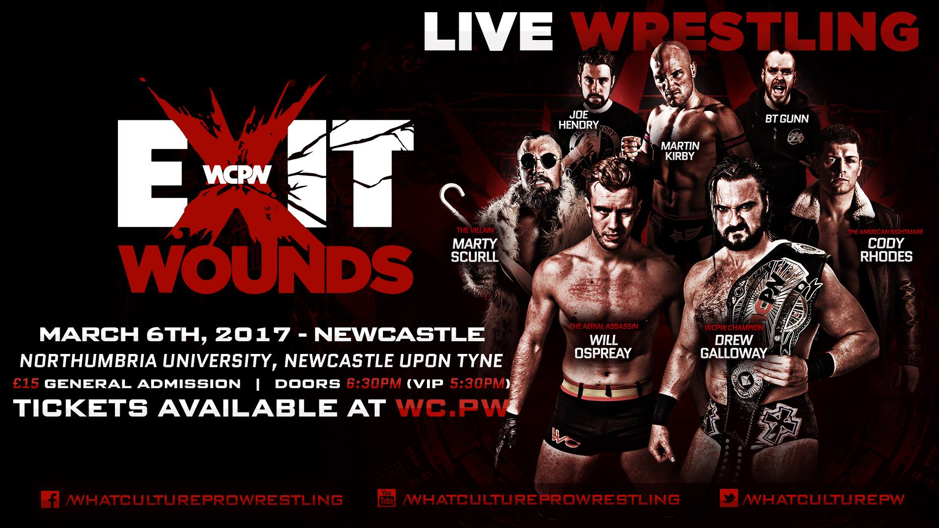 WCPW Exit Wounds Results: Drew Galloway VS Will Ospreay WCPW World