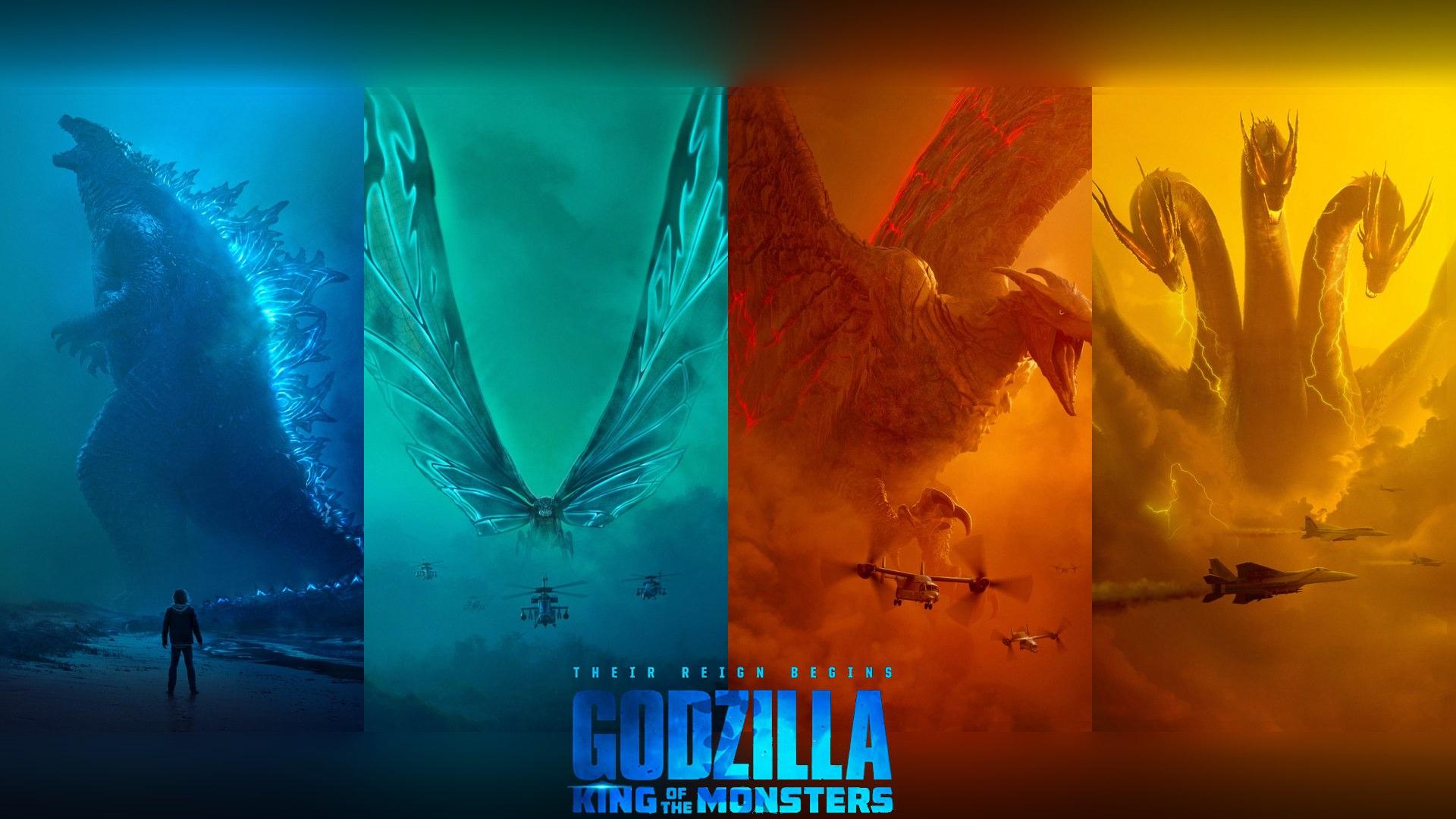 Wallpaper I made from the character posters for Godzilla: King of the Monsters