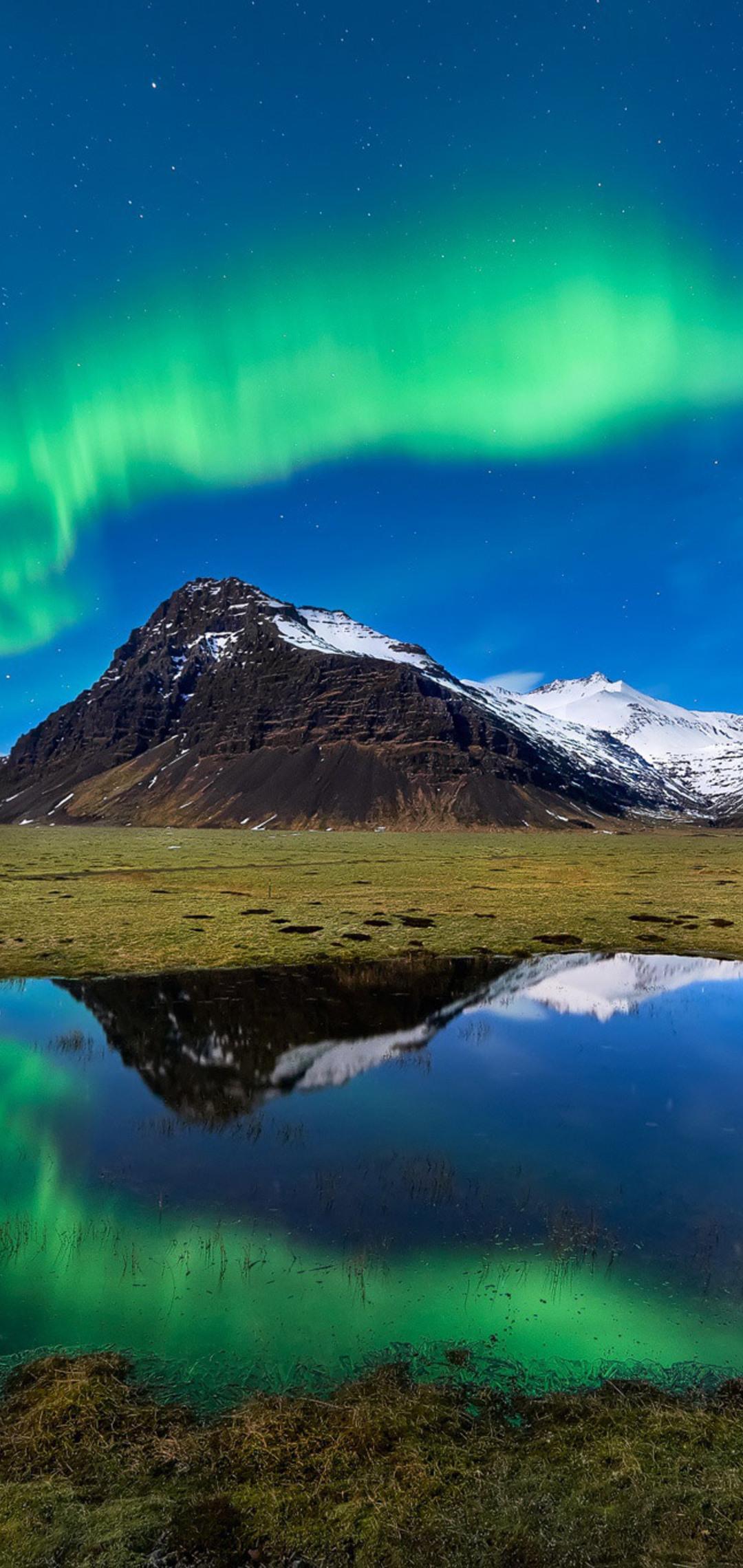 Aurora Borealis Light Mountain Nature Reflection One Plus