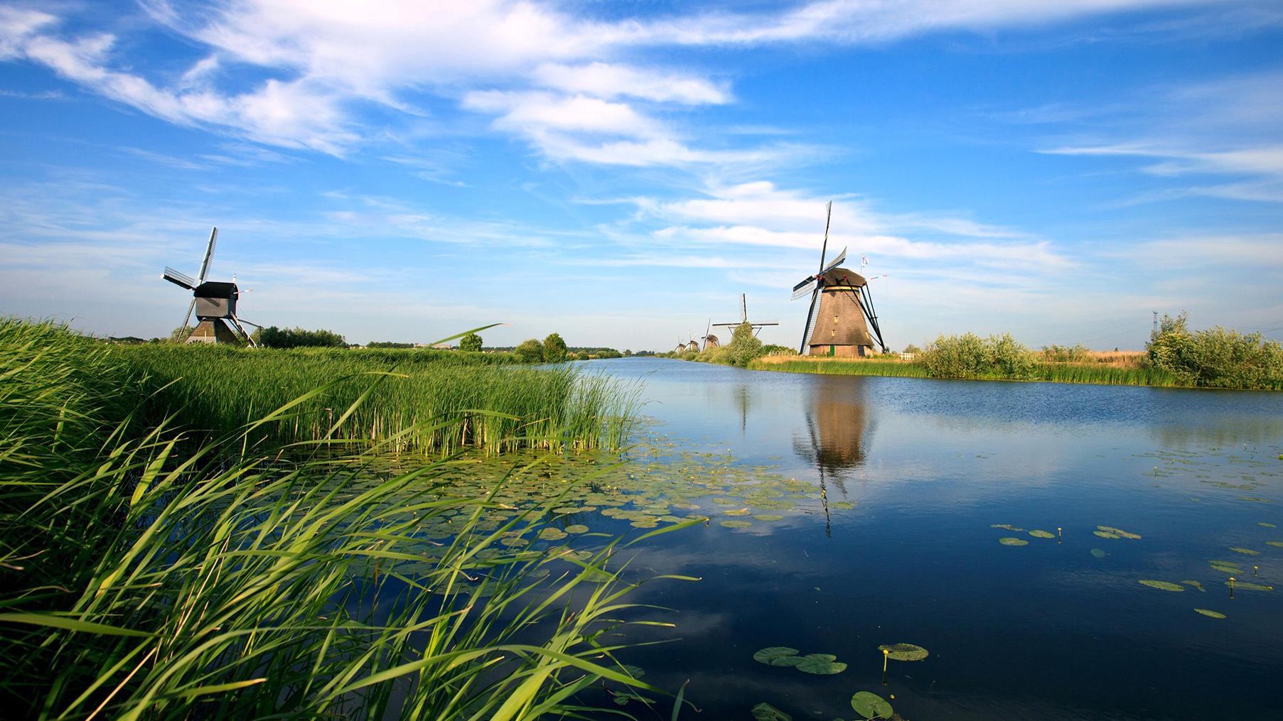 Holland, Mill, River, Cool Nature Wallpaper, Amazing Landscape