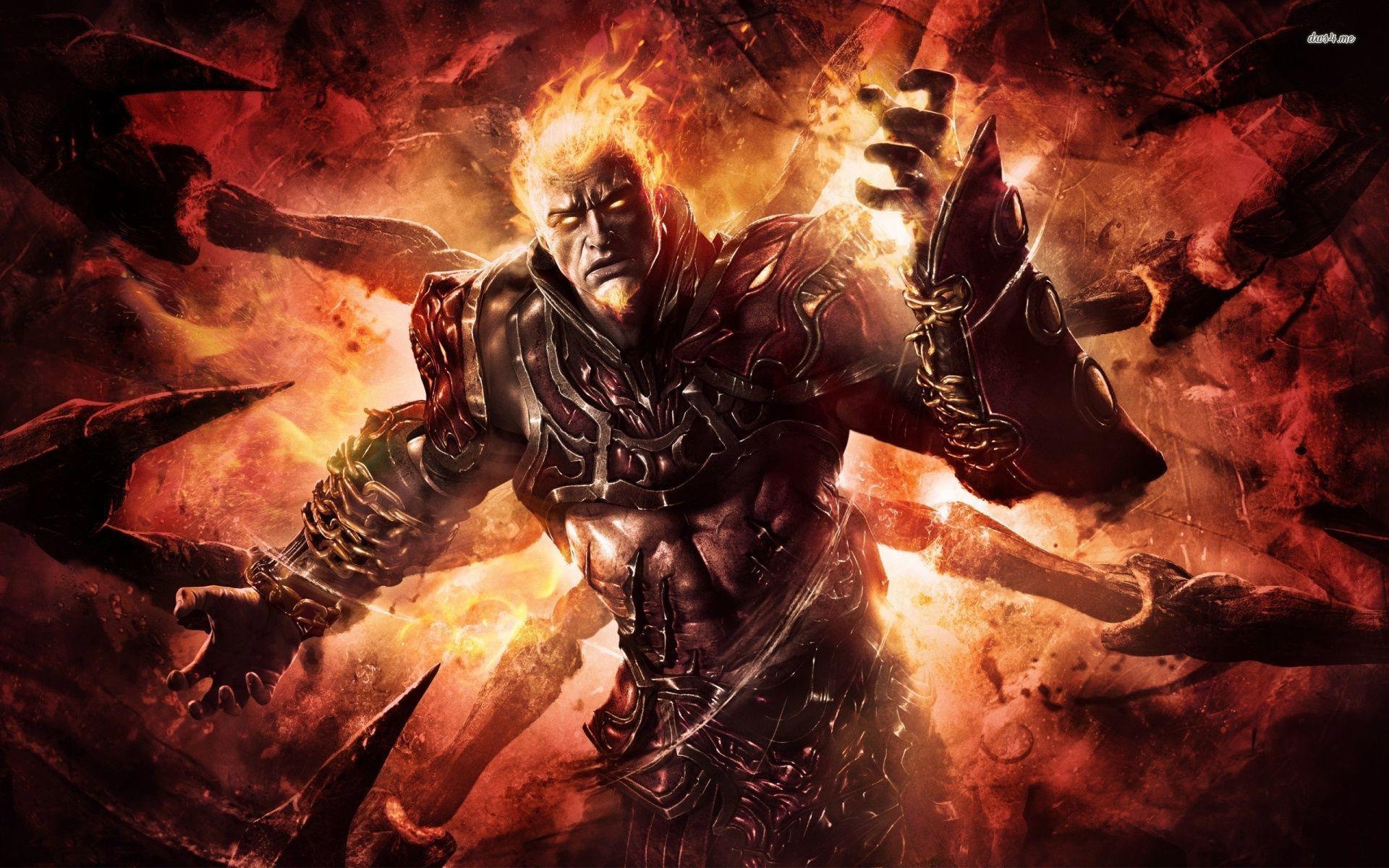 Flaming Ares in God of War wallpaper wallpaper