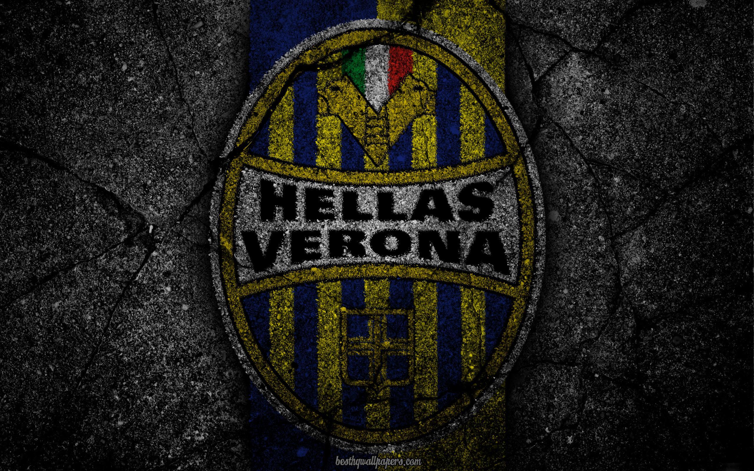 Download wallpaper Hellas Verona, logo, art, Serie A, soccer