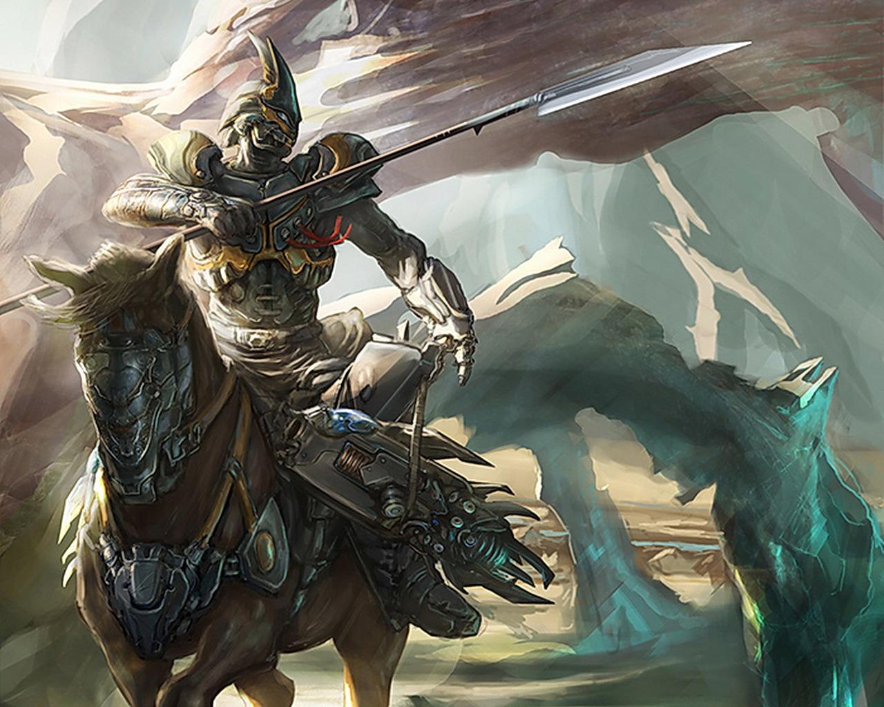 Wallpaper Spear armour Warriors Fantasy