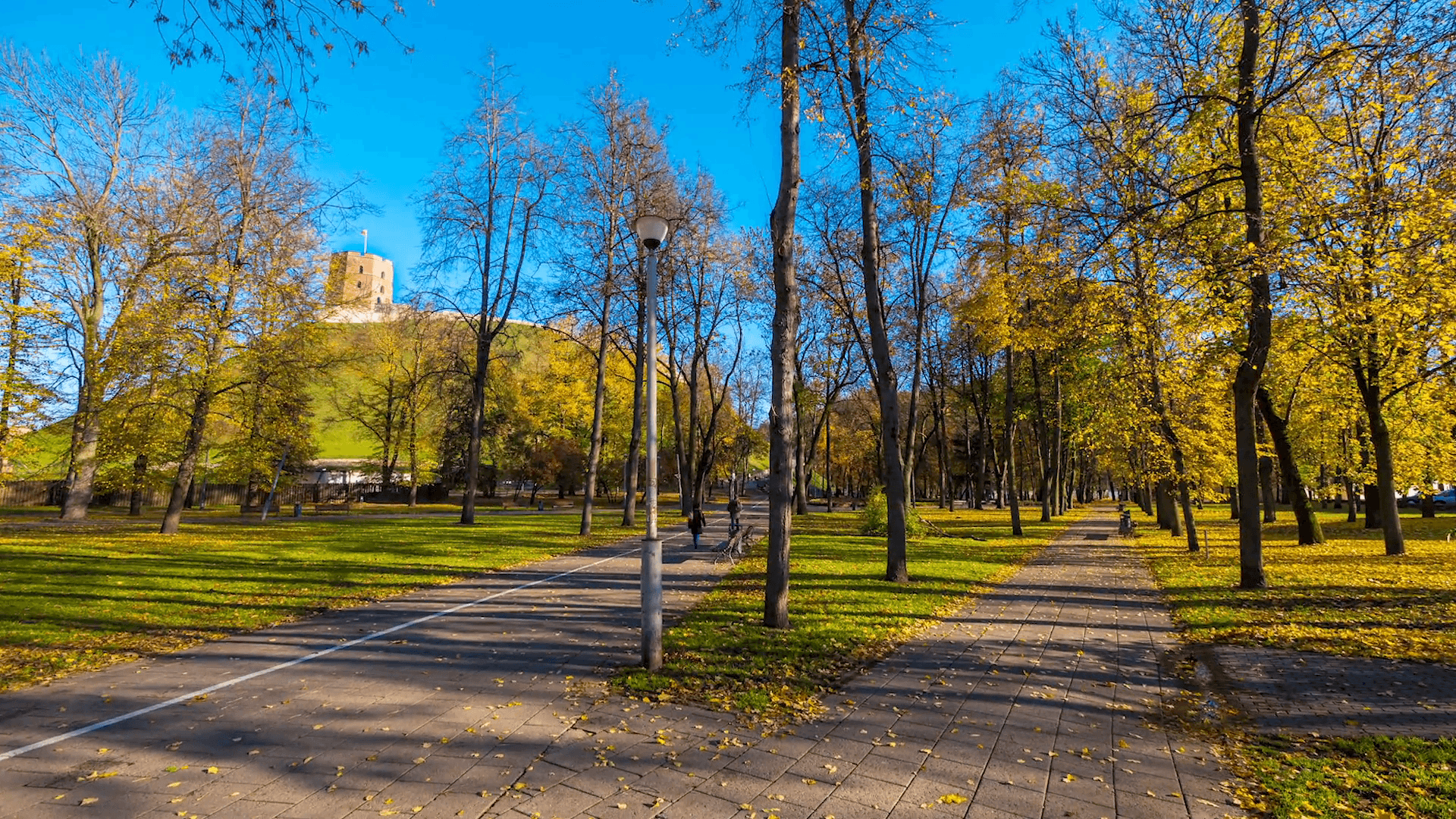 Zoom in timelapse view over Vilnius, Lithuania during Autumn 2013