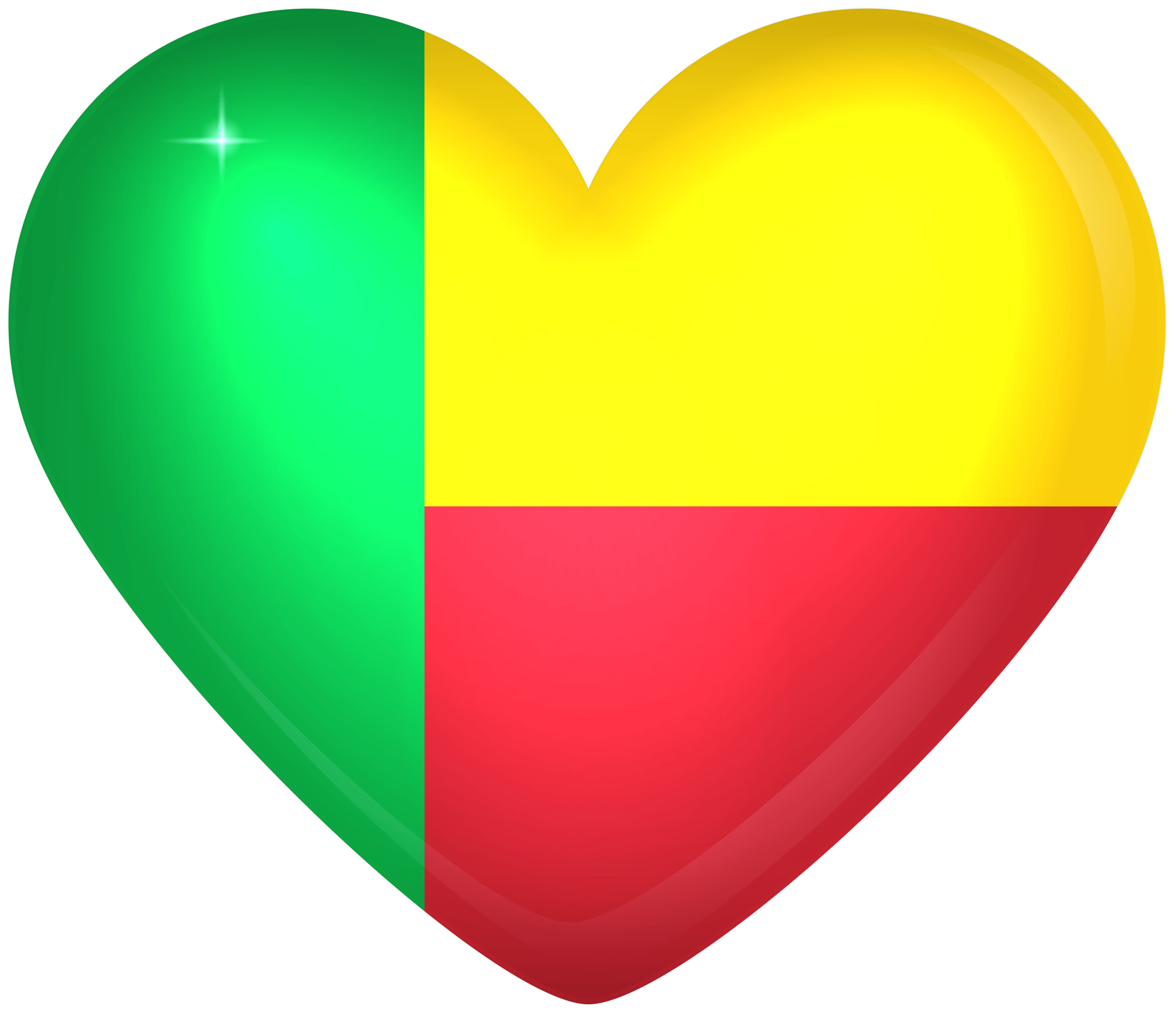 Benin Large Heart Flag Quality Image