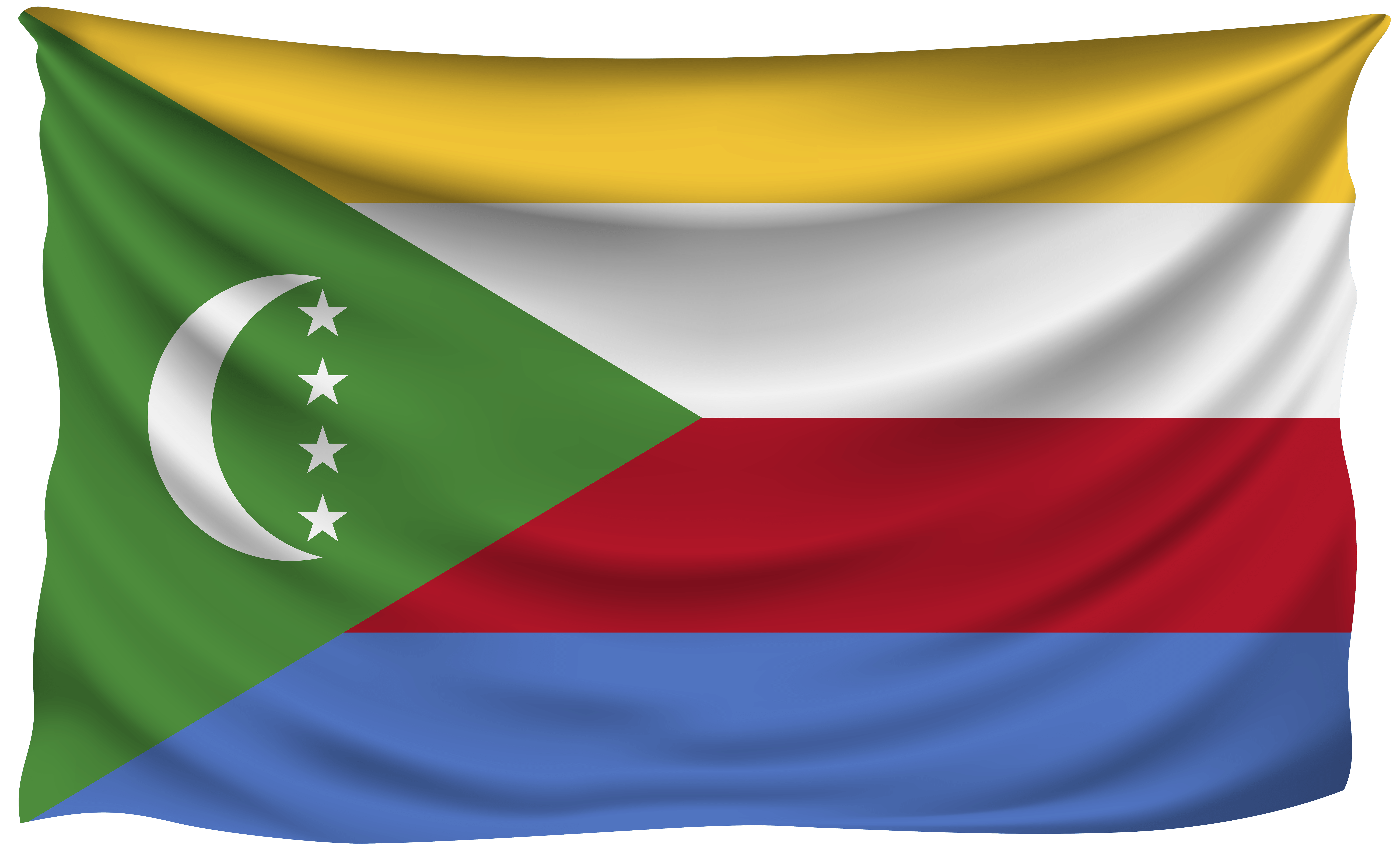 Comoros Wrinkled Flag Quality Image