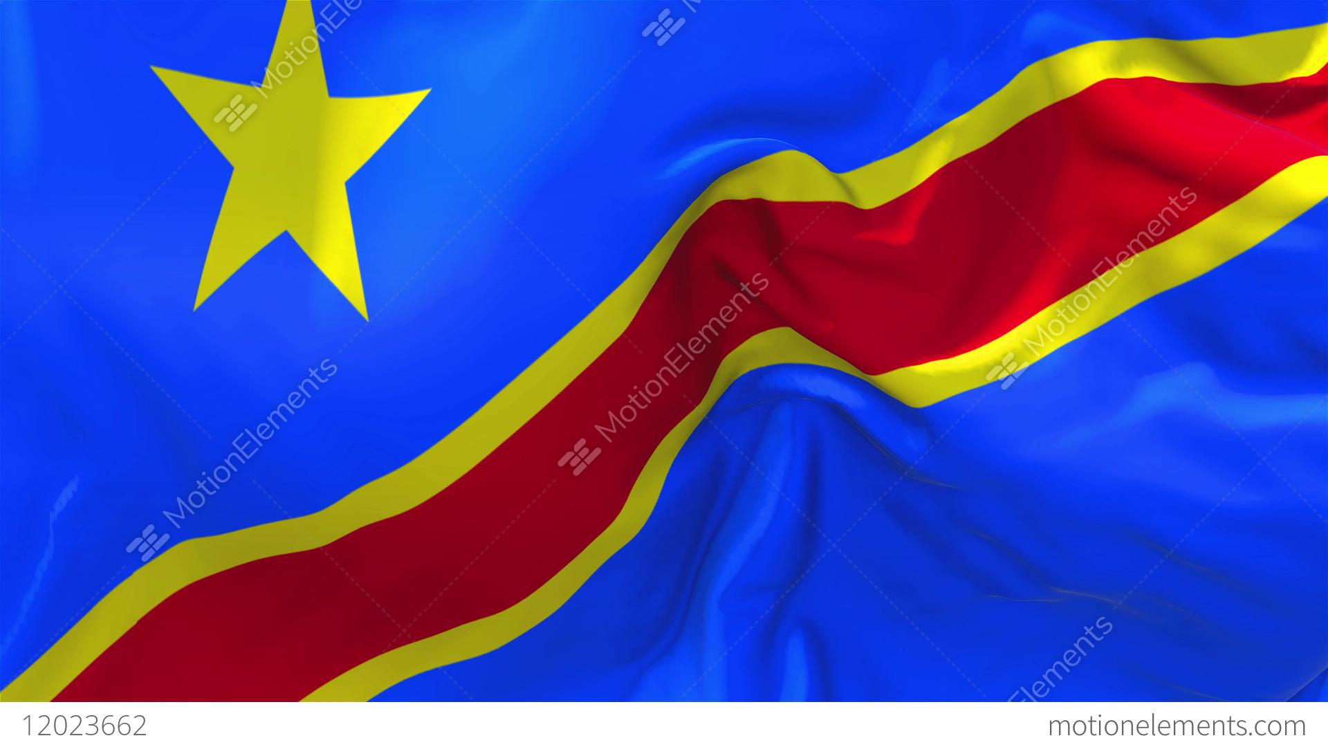 249. The Democratic Republic Of The Congo Flag Waving Seamless Loop