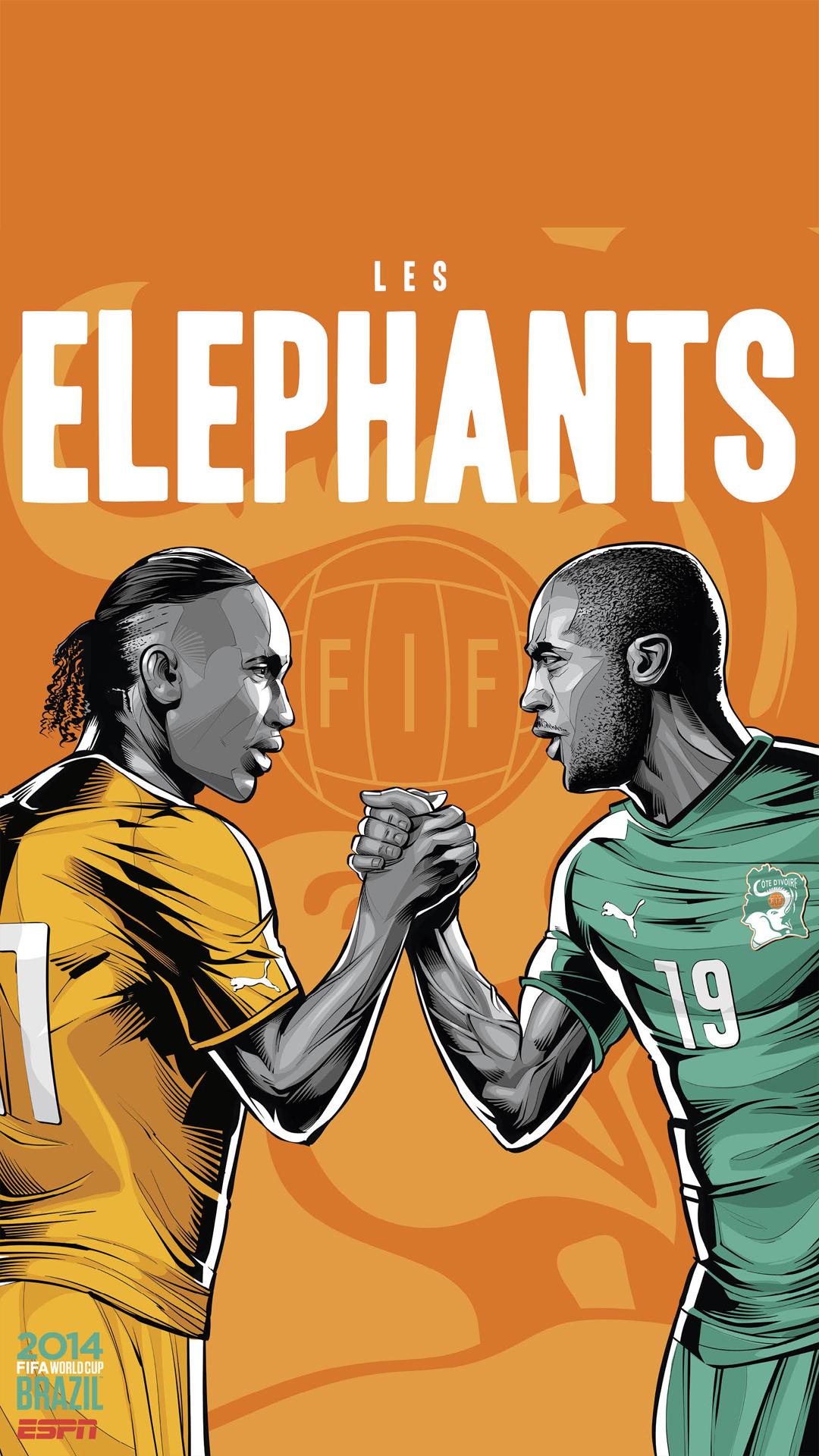 Brazil World Cup 2014 Ivory Coast htc one wallpaper
