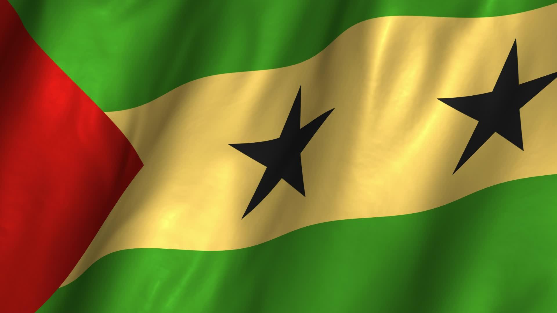 Video: São Tomé and Príncipe Waving Flag