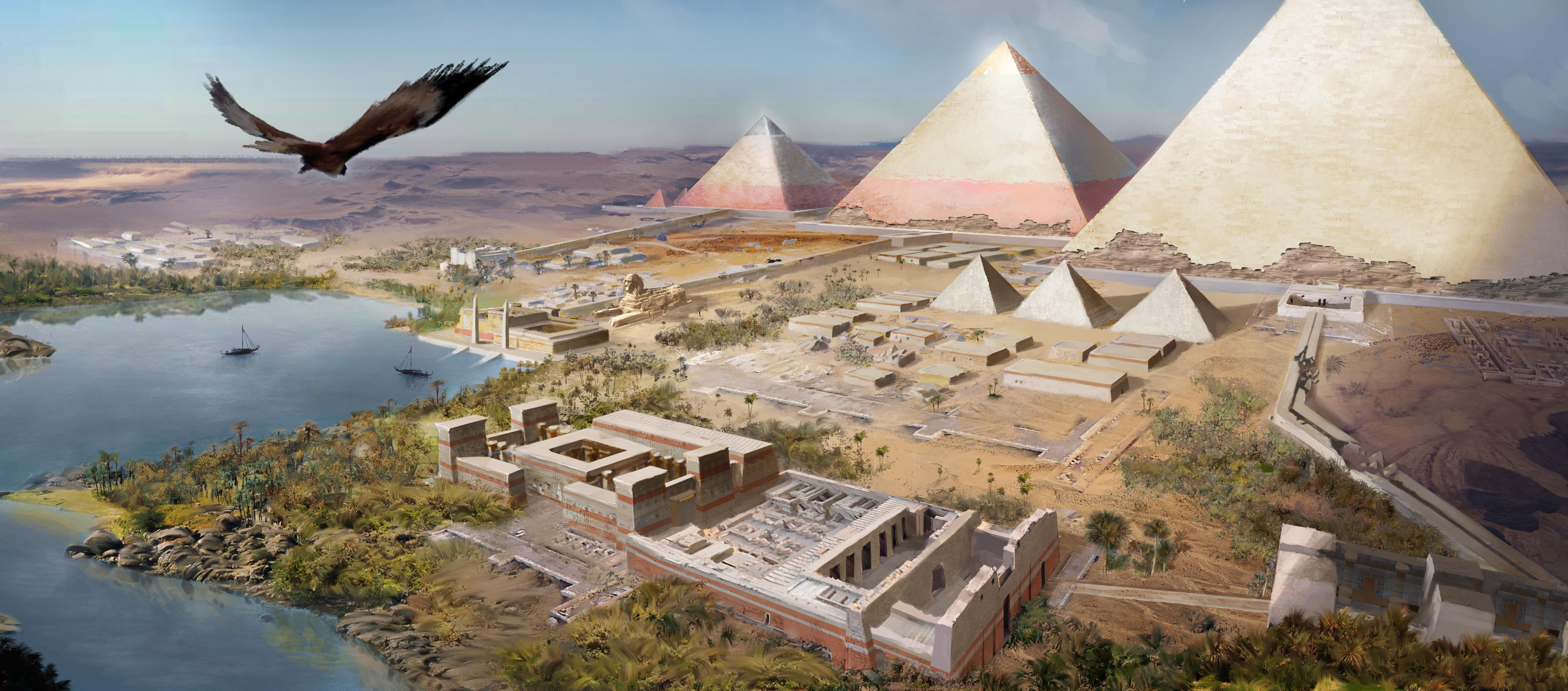 Wallpaper Assassin's Creed: Origins, Giza, Egyptian Pyramids, Games