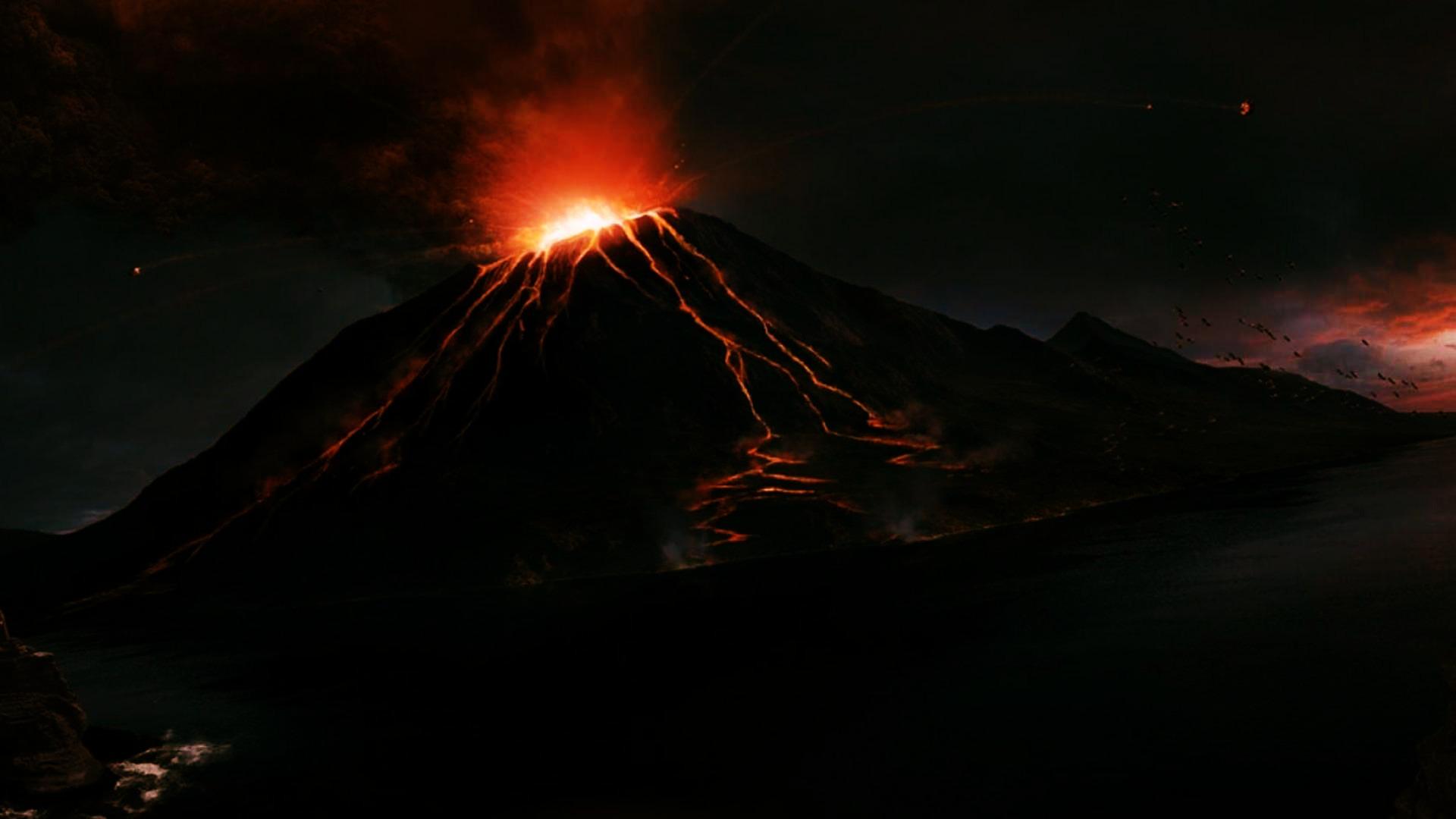 Mount Nyiragongo Night Volcano Wallpaper [1920x1080]