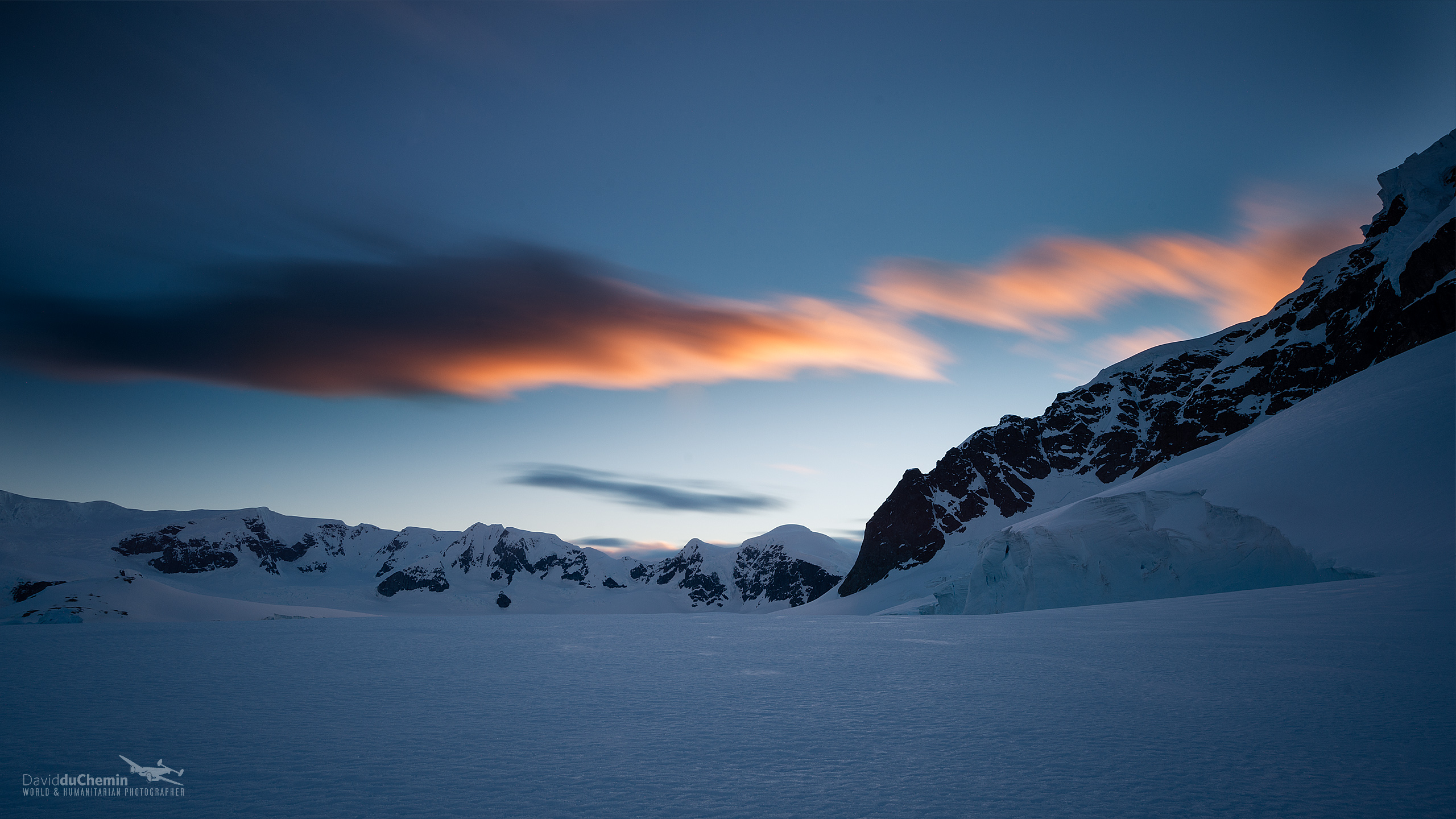 Antarctica Sunset Wide Wallpaper