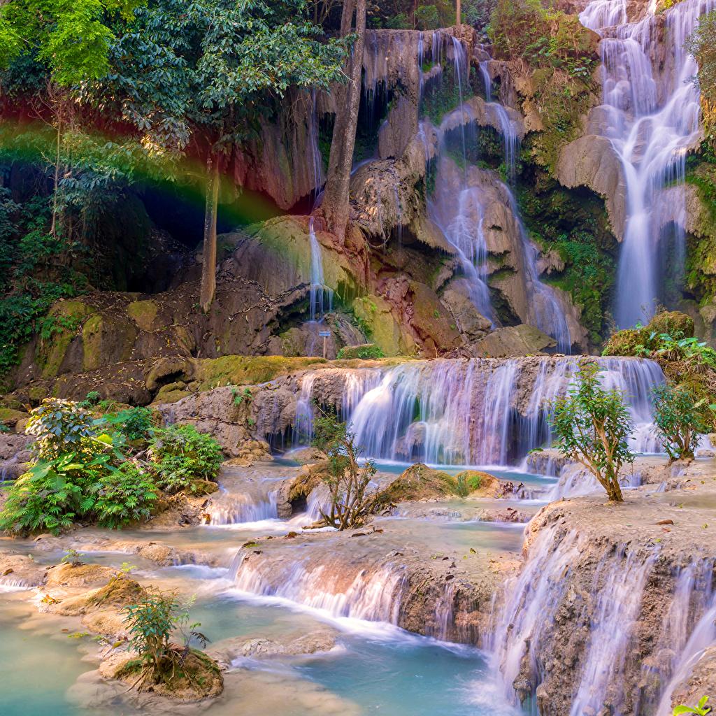 Wallpaper Tat Kuang Si Waterfalls Luang prabang Laos Rock Nature