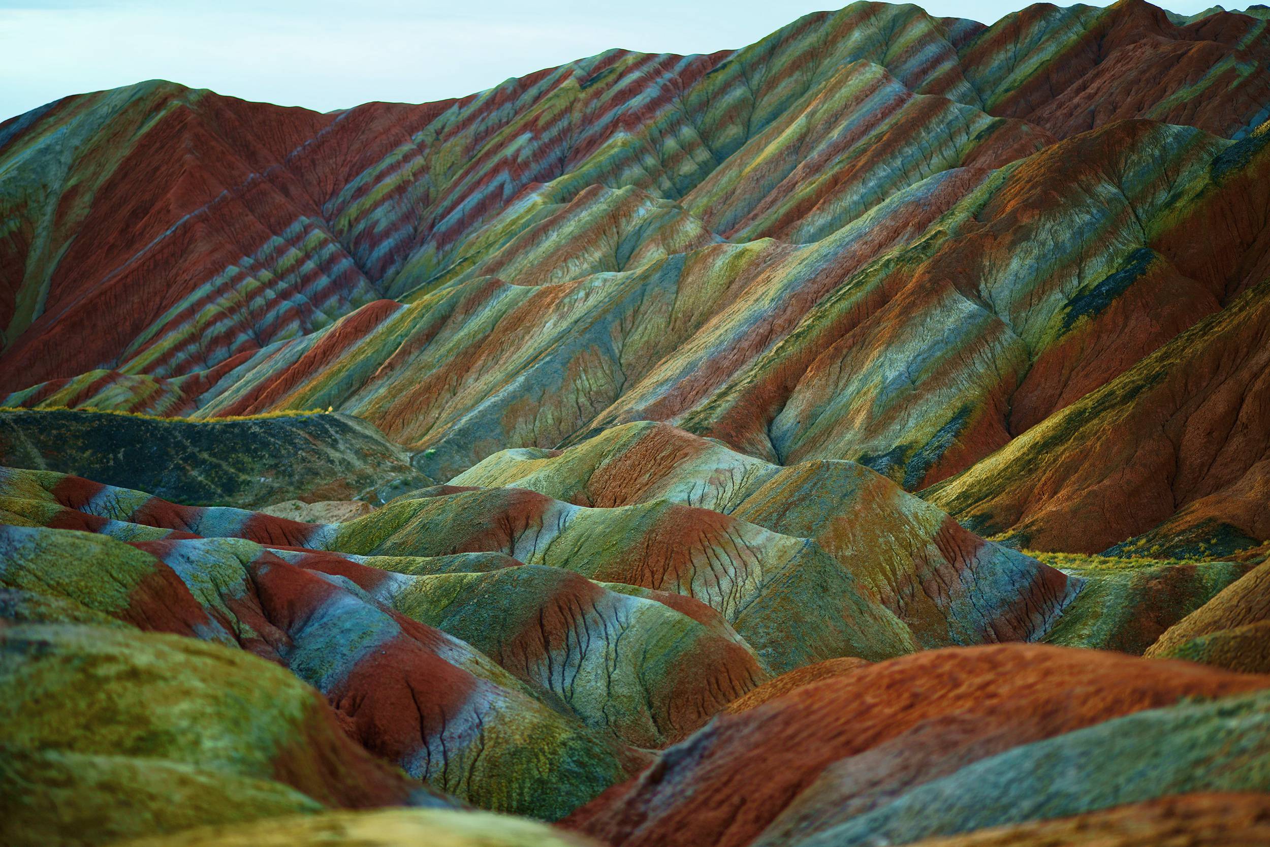 Natural Rock colorful rock formations at the Zhangye Danxia Landform