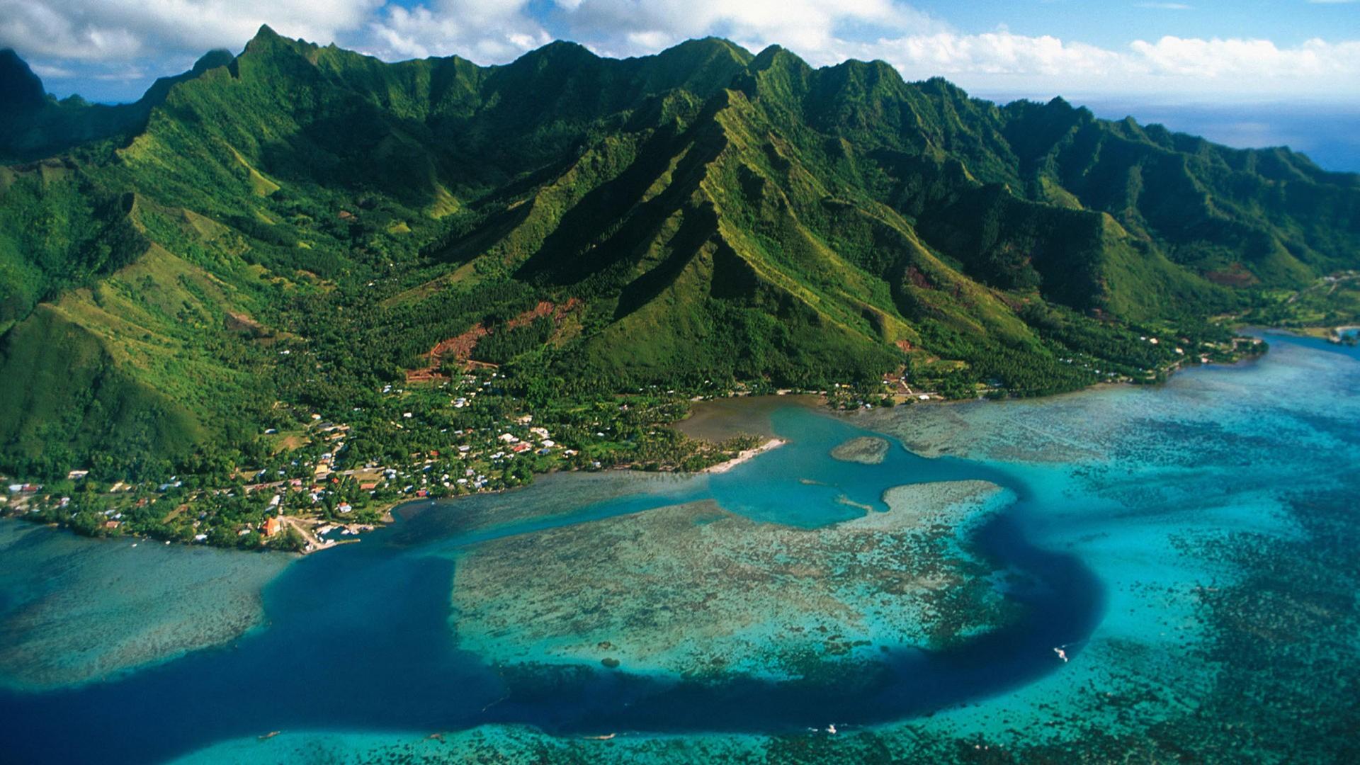 Wallpaper, aerial, island, french, polynesia, moorea, travel
