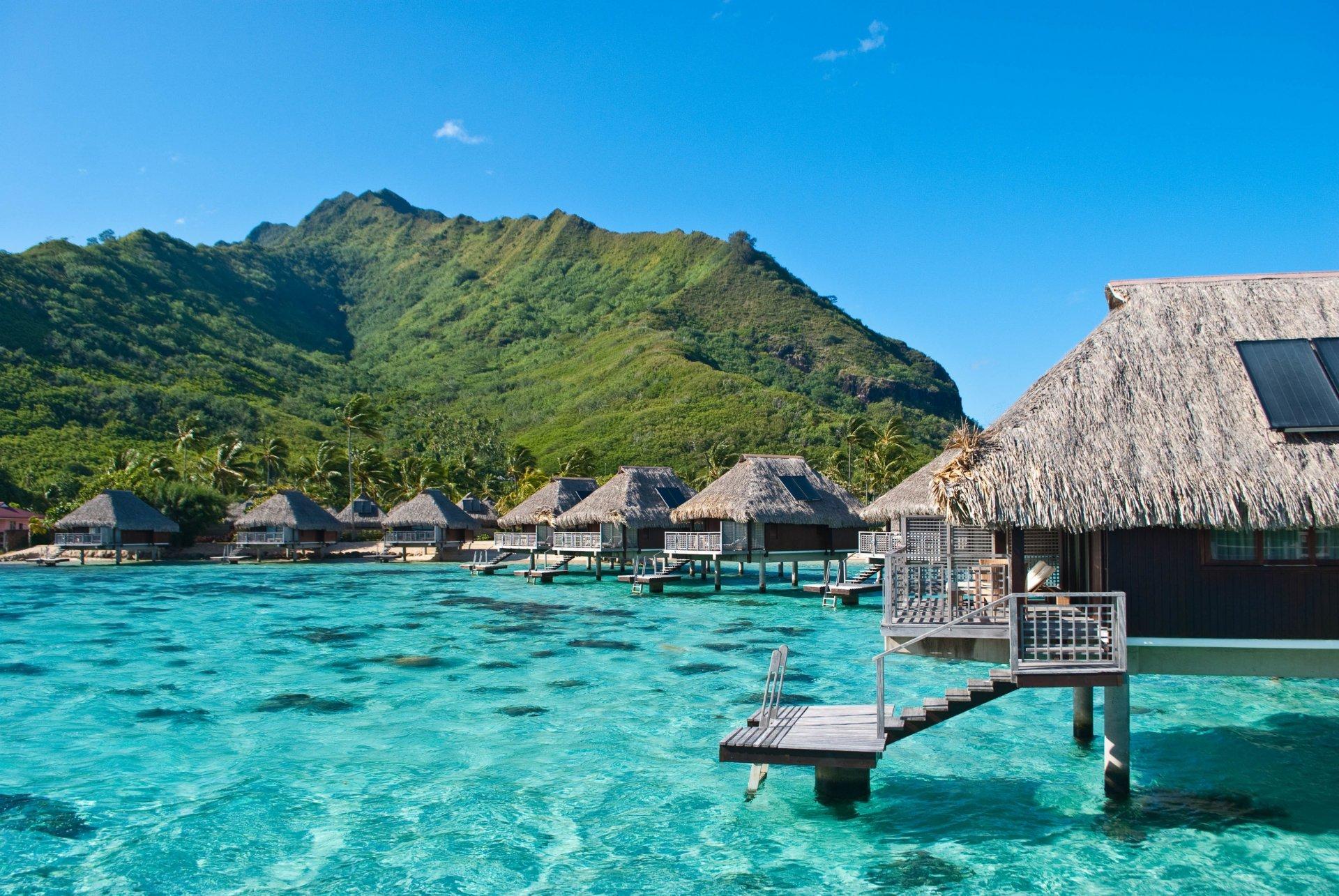 ocean bungalow hotel exotic moorea french polynesia HD wallpaper