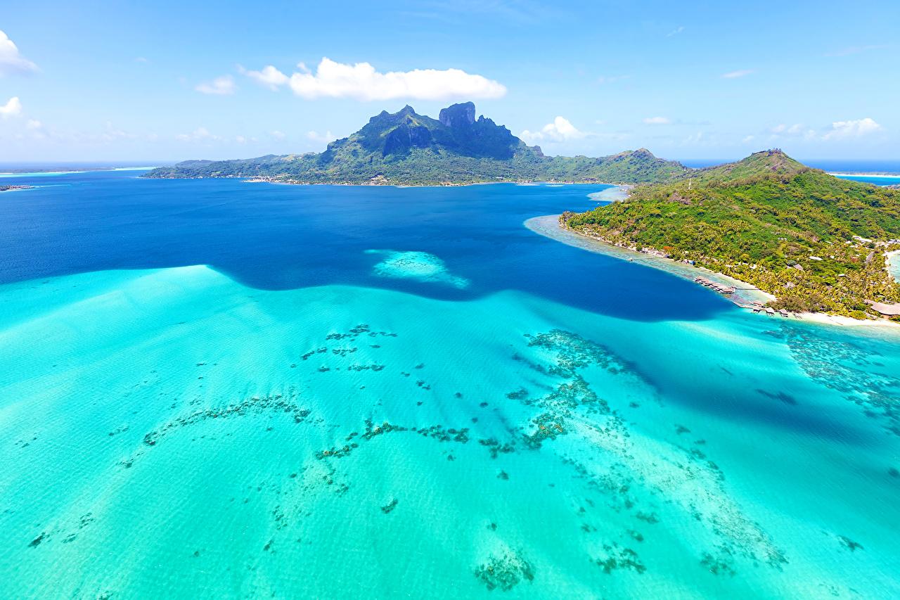 Wallpaper Bora Bora French Polynesia Sea Nature Tropics Landscape