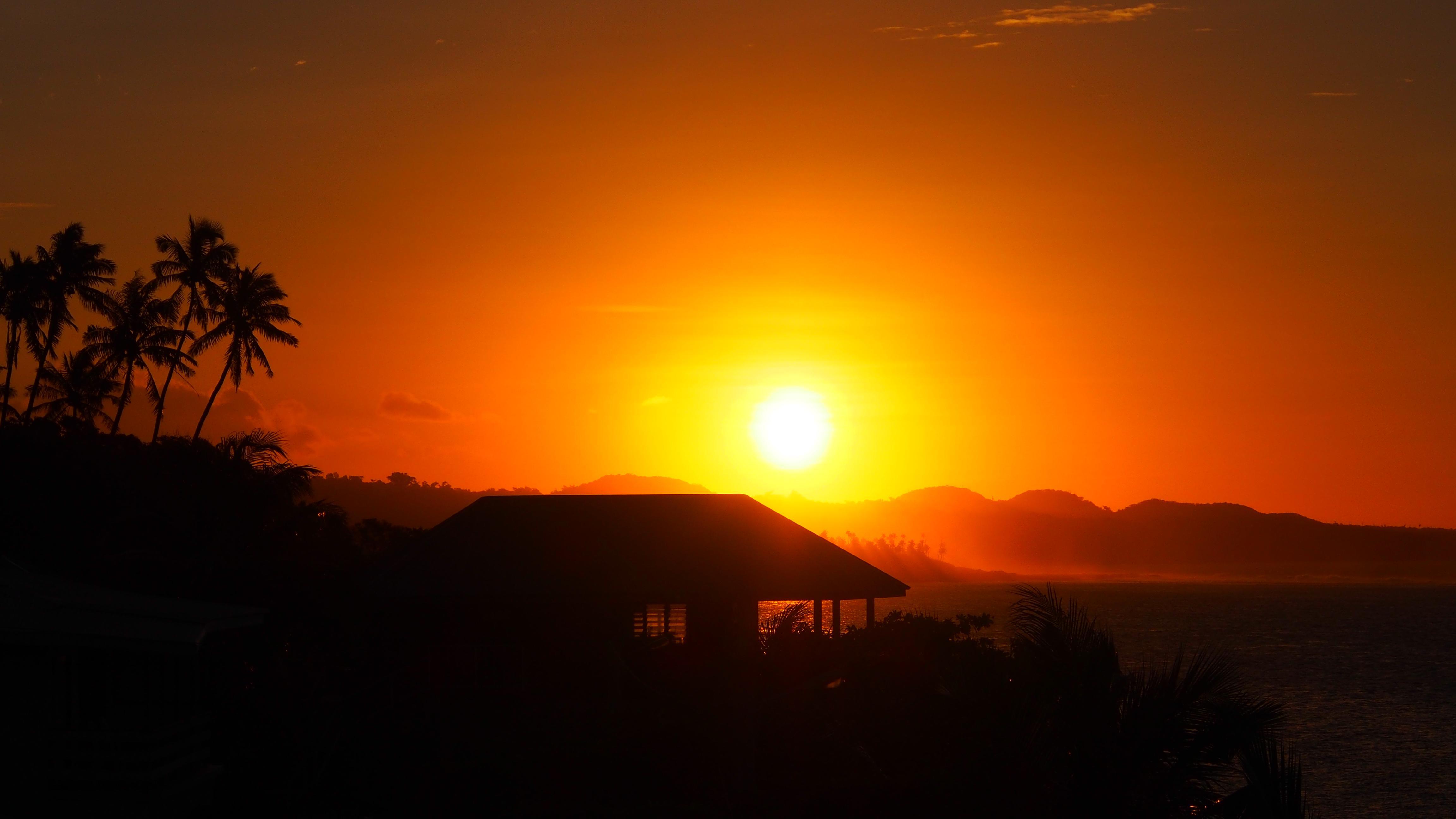Wallpaper Sunset, Samoan Islands, Polynesia, 4K, Nature