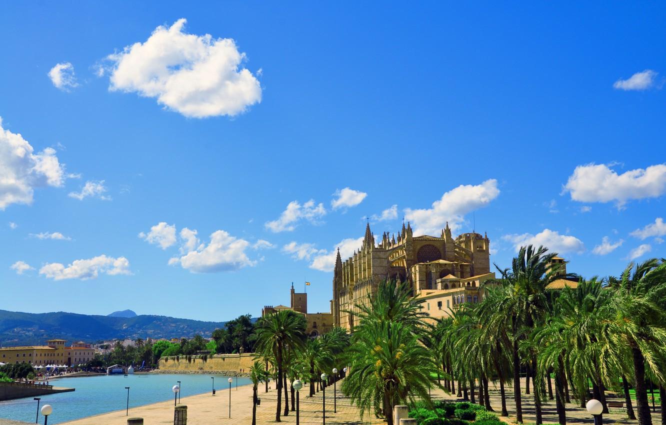 Wallpaper the city, the building, Cathedral, fortress, Palma de