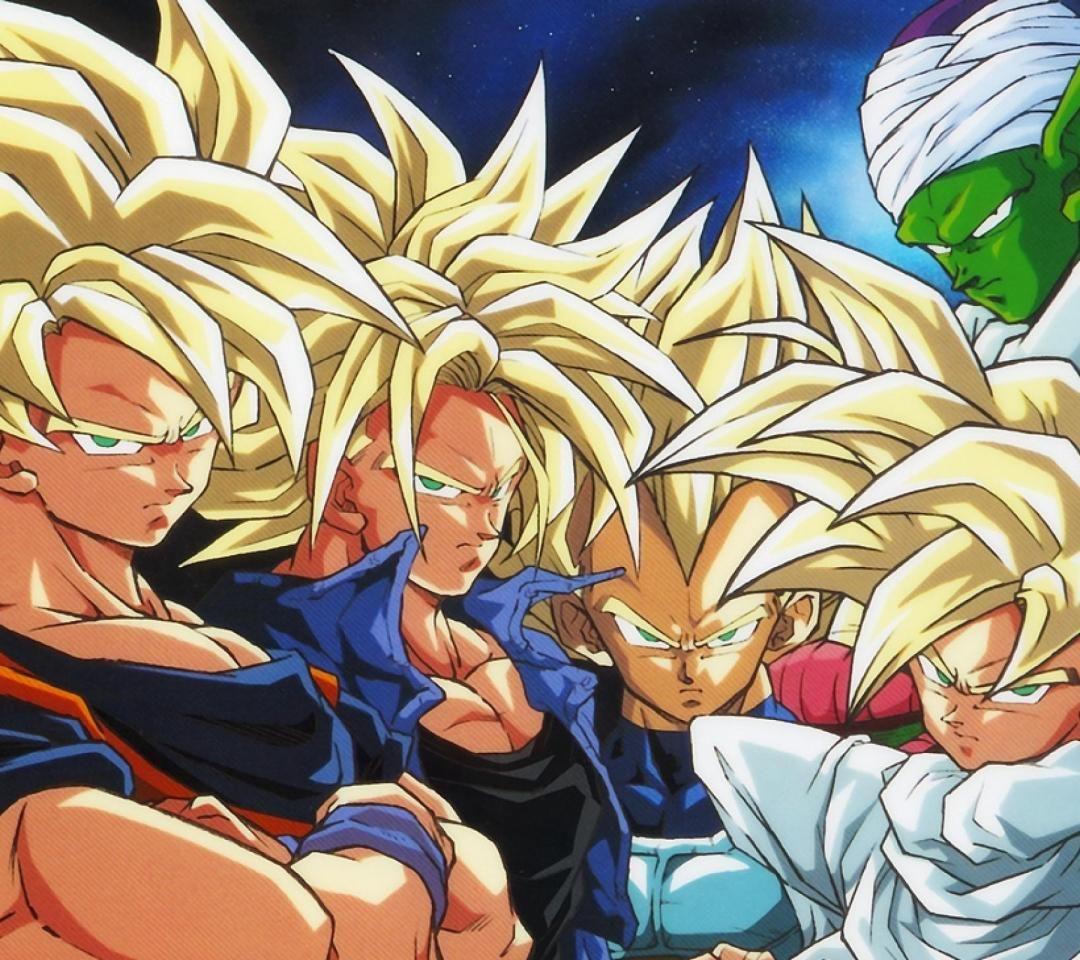 SSJ Goku, Future Trunks, Vegeta, Gohan and Piccolo. Dragon Ball Z