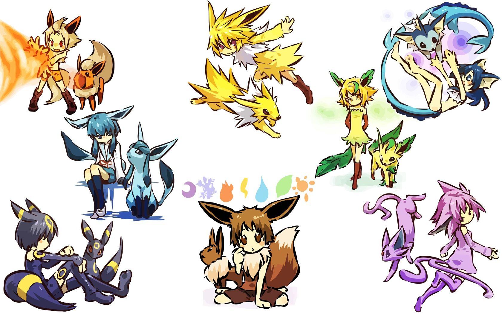 cute umbreon and espeon as angel.. espeon, flarion, glaceon