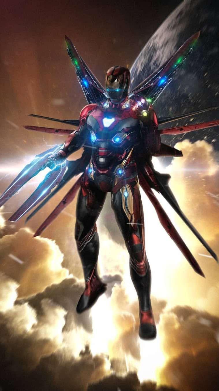 Avengers Endgame Iron Man Infinity Stones Armor iPhone Wallpaper