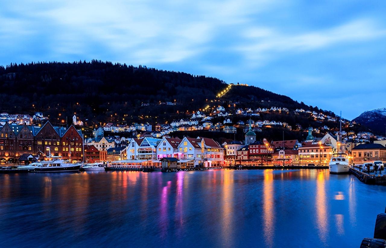 Wallpaper Norway Bergen Sea Sky Marinas Cities Building