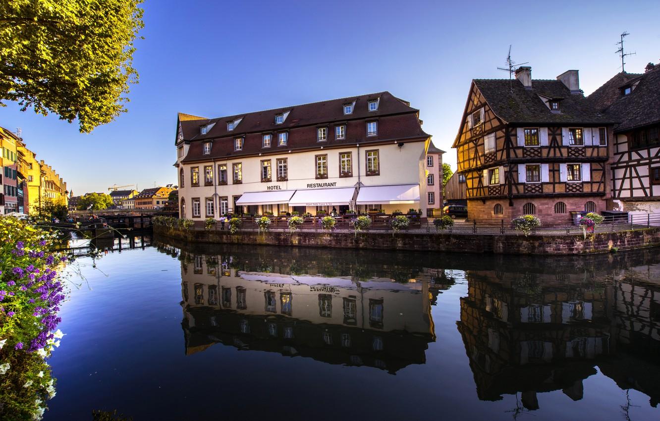 Wallpapers reflection, France, home, channel, Strasbourg, France