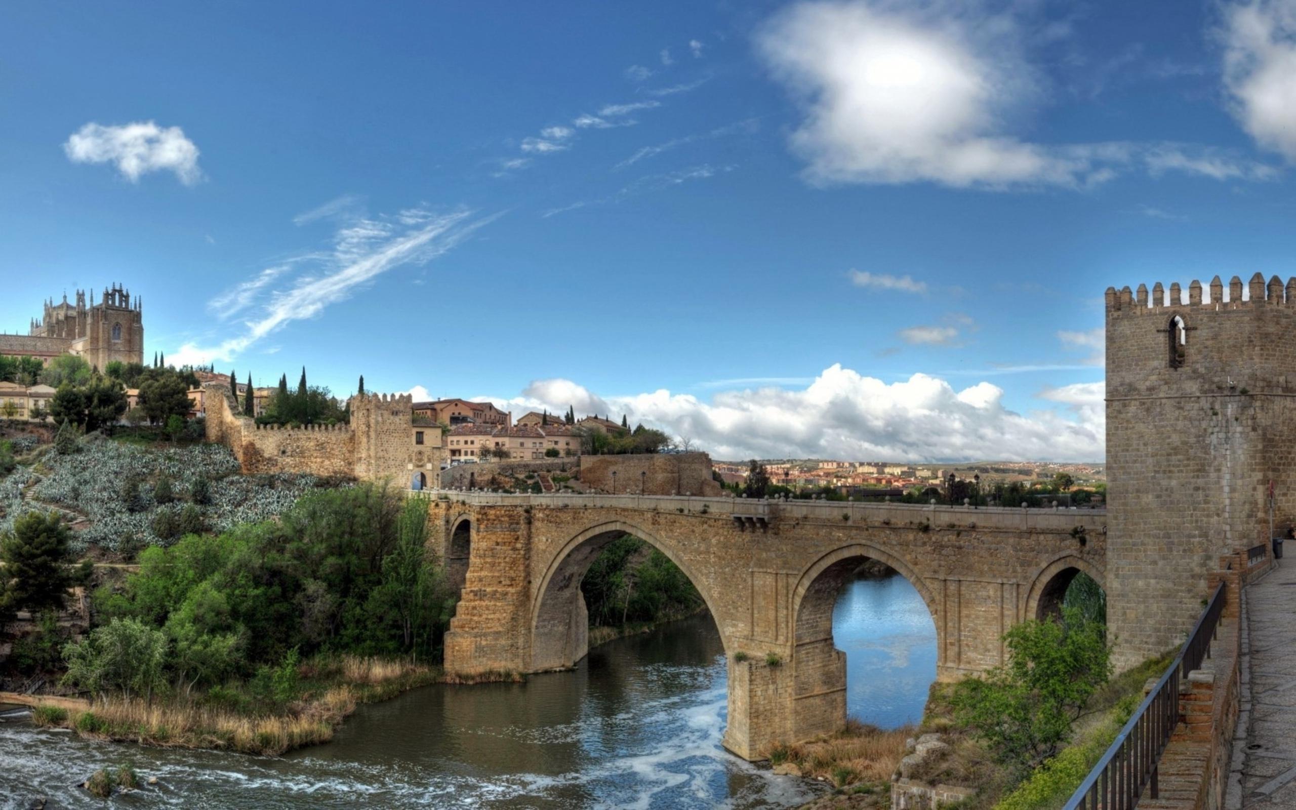 Toledo Bridge Europe River World Spain HD Wallpaper, Desktop