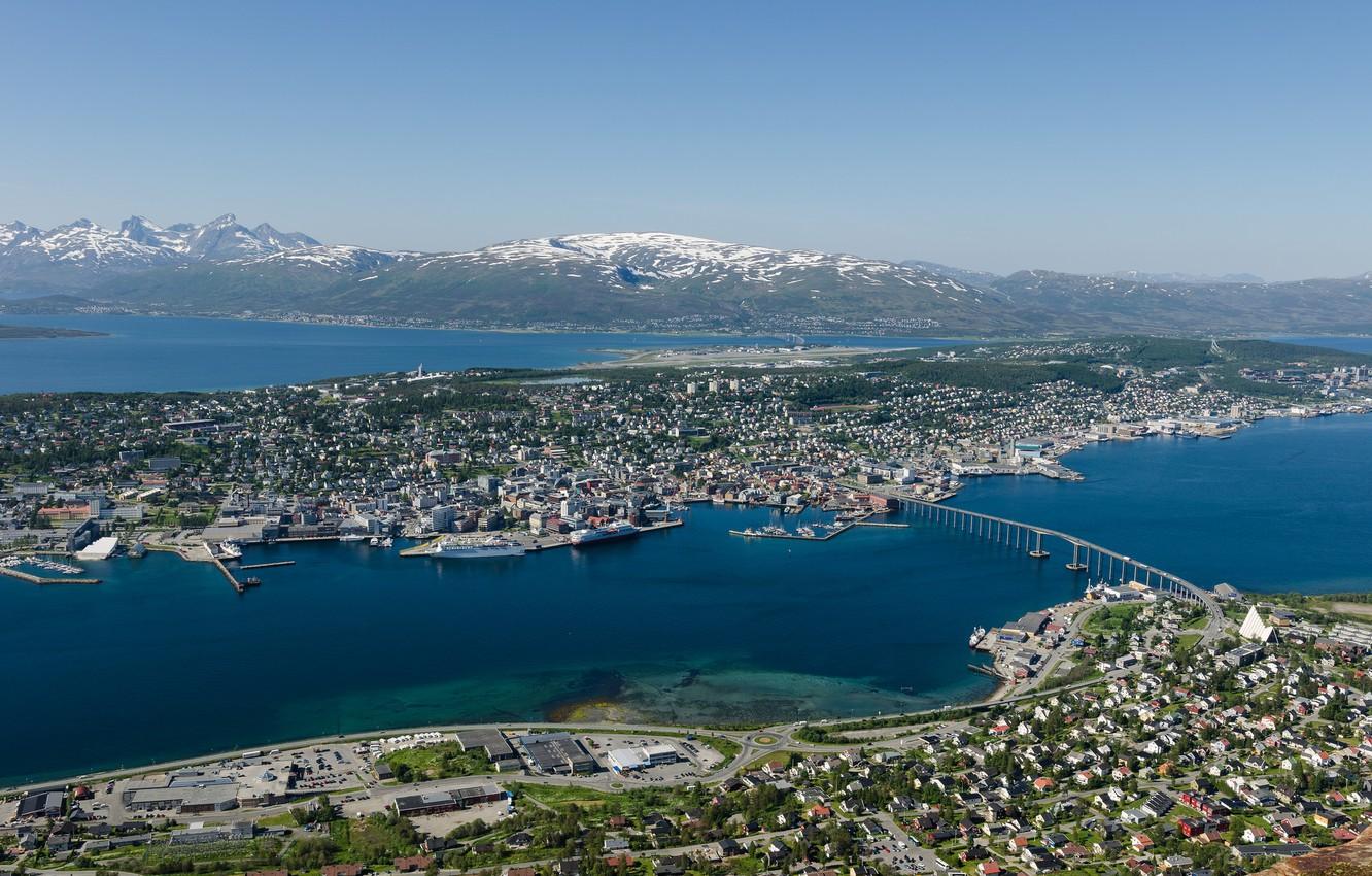 Wallpaper bridge, Norway, panorama, Norway, Tromso image
