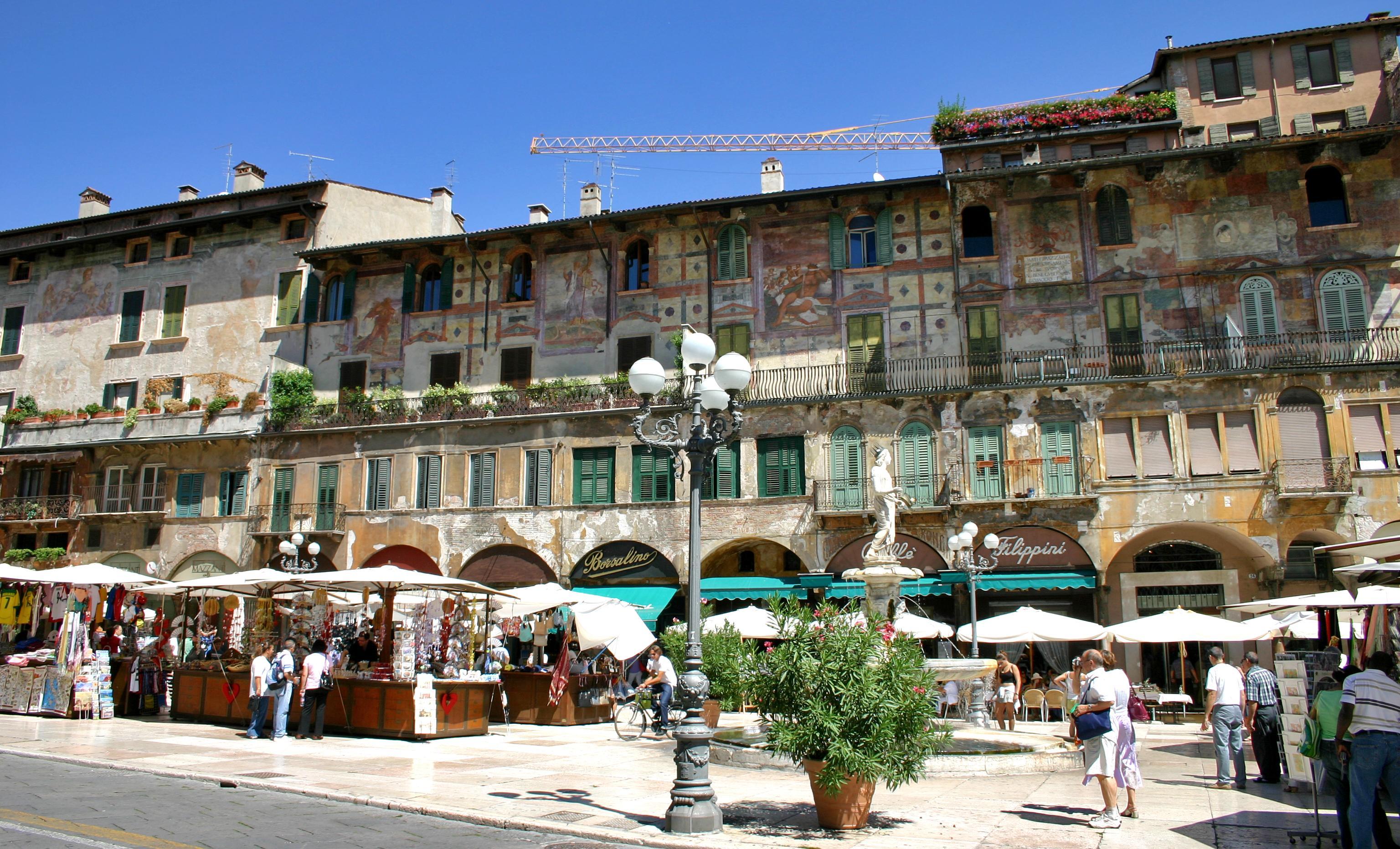Street market in Verona, Italy wallpaper and image wallpaper