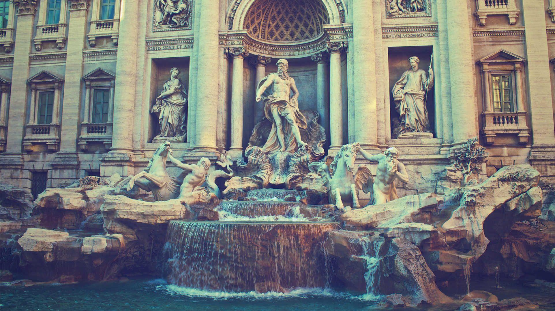 Trevi Fountain Rome HD Wallpaper. Fontana de trevi, Fuente de