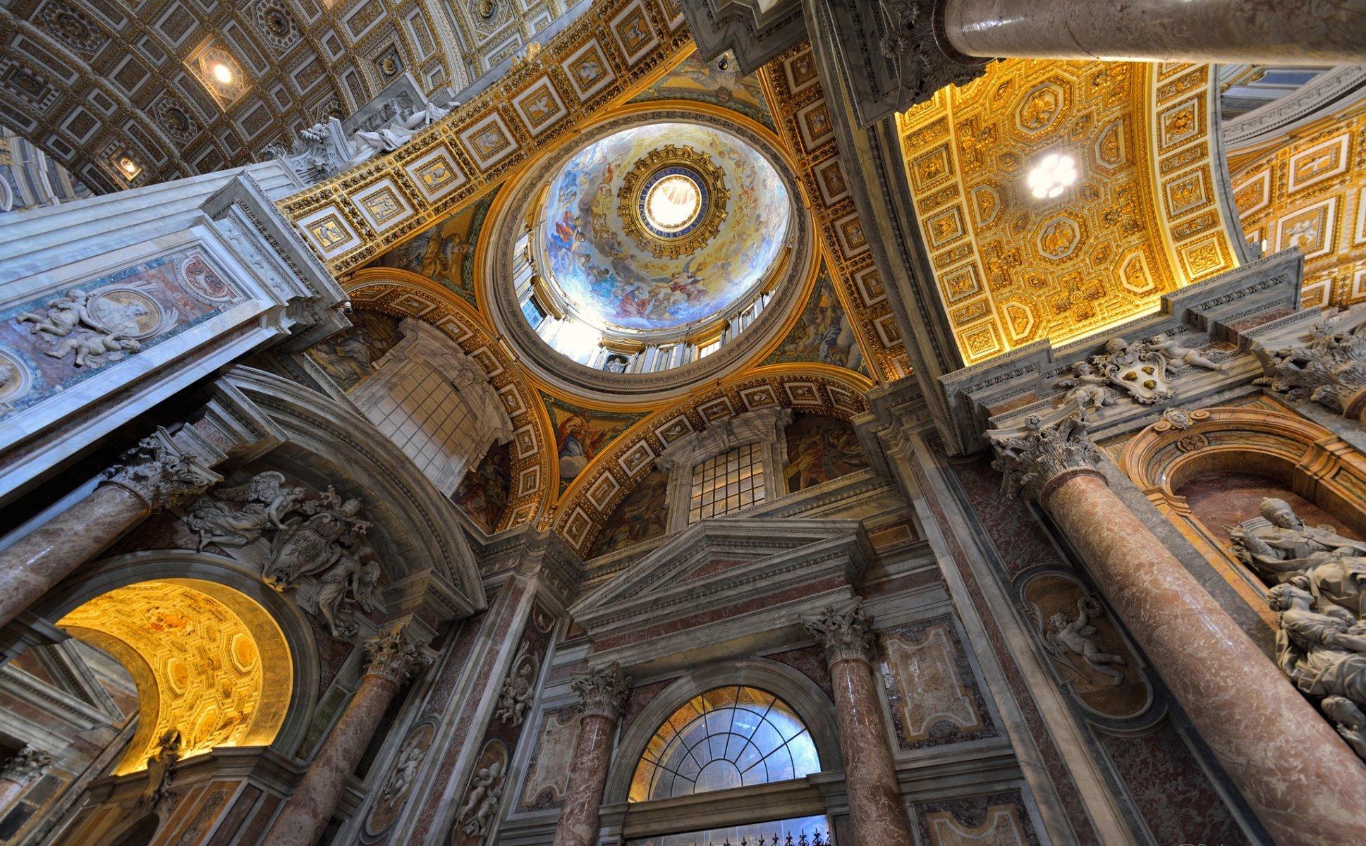 vatican city st. peter's basilica dome murals religion HD wallpaper