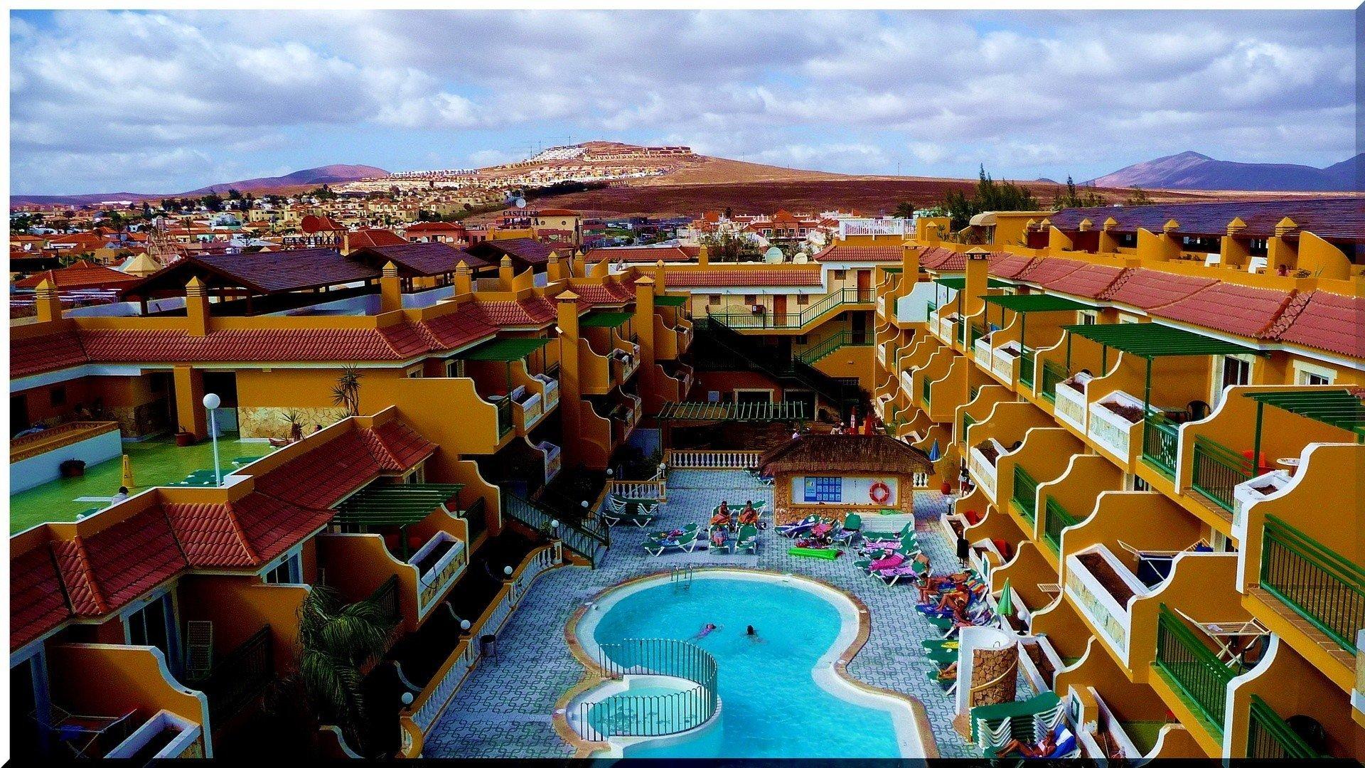 canary islands pool town spain hotel HD wallpaper