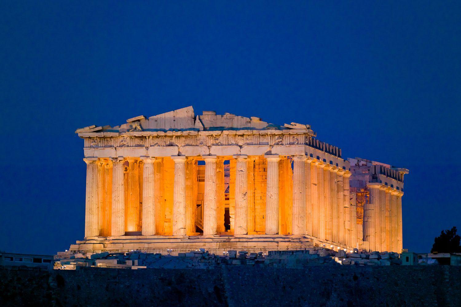 Evening View of Acropolis of Athens Greece. Travel Eyes. Acropolis