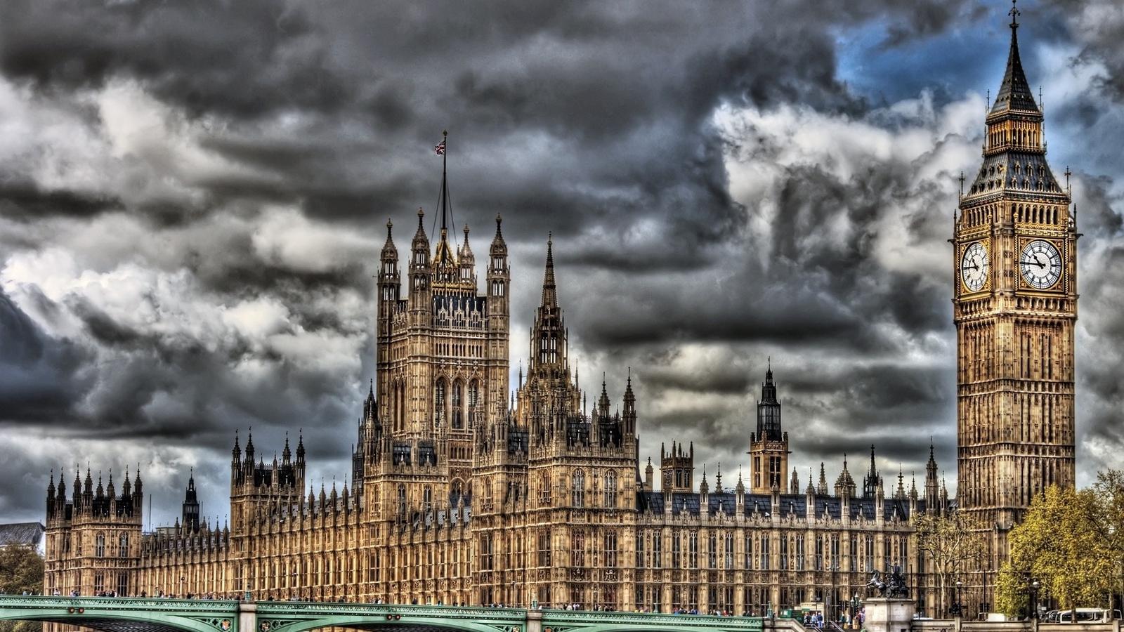 Download wallpaper 1600x900 westminster palace, parliament, houses