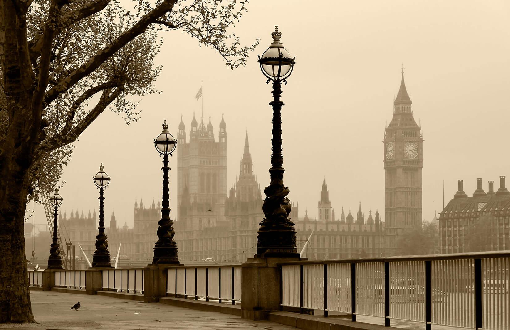 Sepia Houses of Parliament Wall Mural