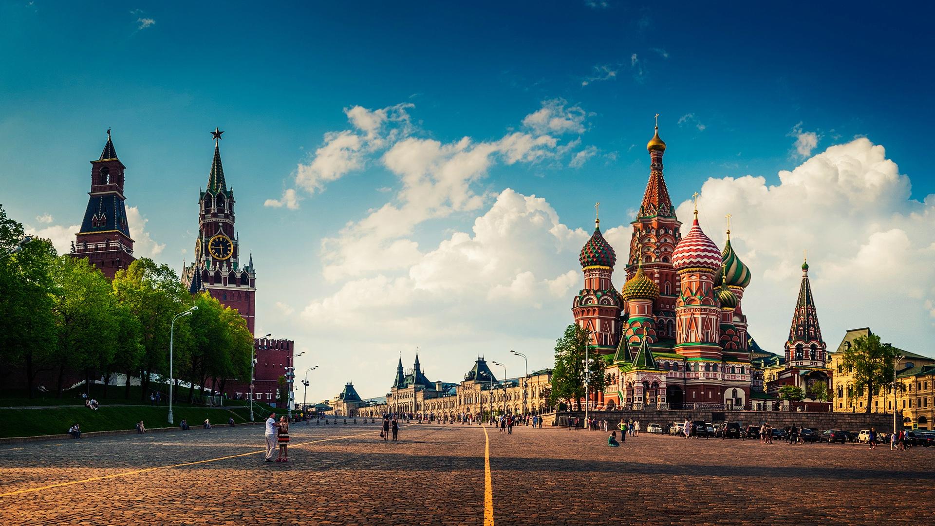 Wallpaper Moscow, Red Square, city landscape 1920x1080 Full HD 2K