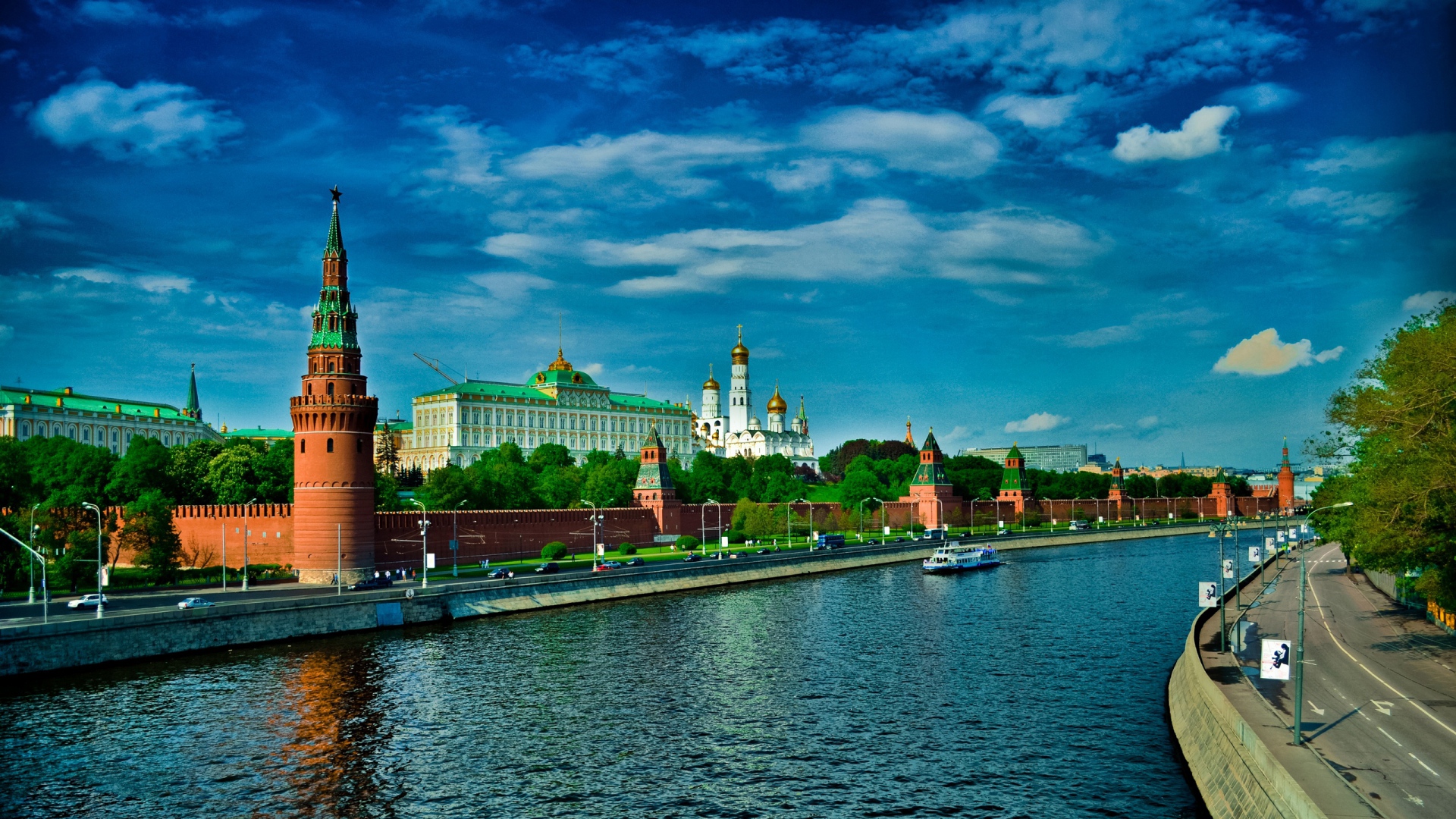 HD Background Russia Moscow Red Square Building River Wallpaper